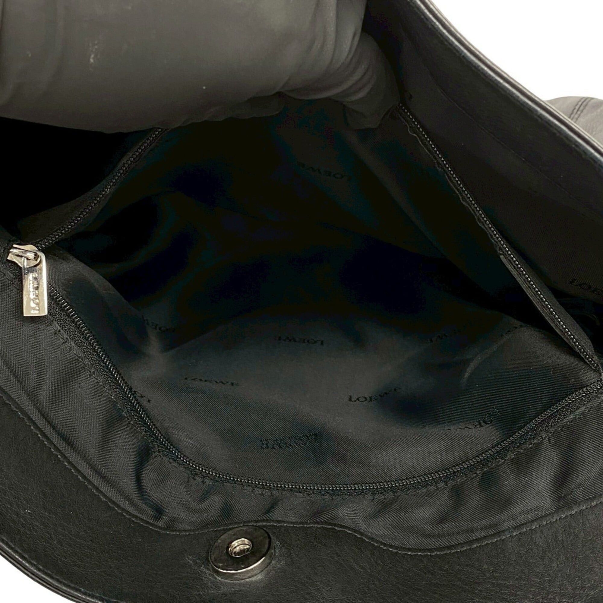 Loewe LOEWE (Loewe) Fringe Suede Leather Semi-Shoulder Bag / One-Shoulder Tote Bag, Black, ¥34,500 Size ONE SIZE - 10 Thumbnail