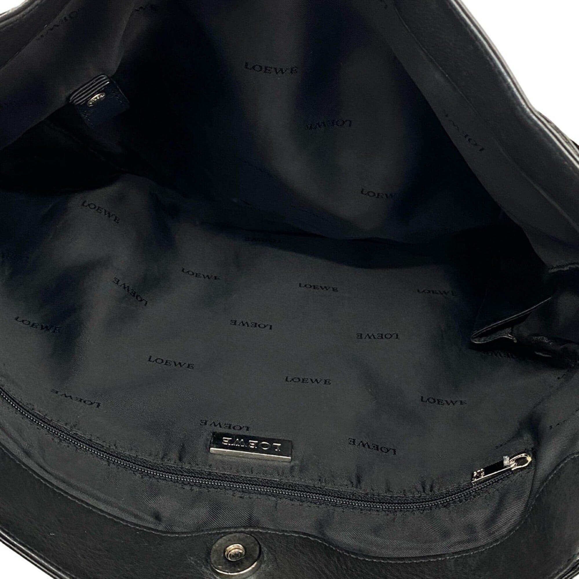 Loewe LOEWE (Loewe) Fringe Suede Leather Semi-Shoulder Bag / One-Shoulder Tote Bag, Black, ¥34,500 Size ONE SIZE - 9 Thumbnail