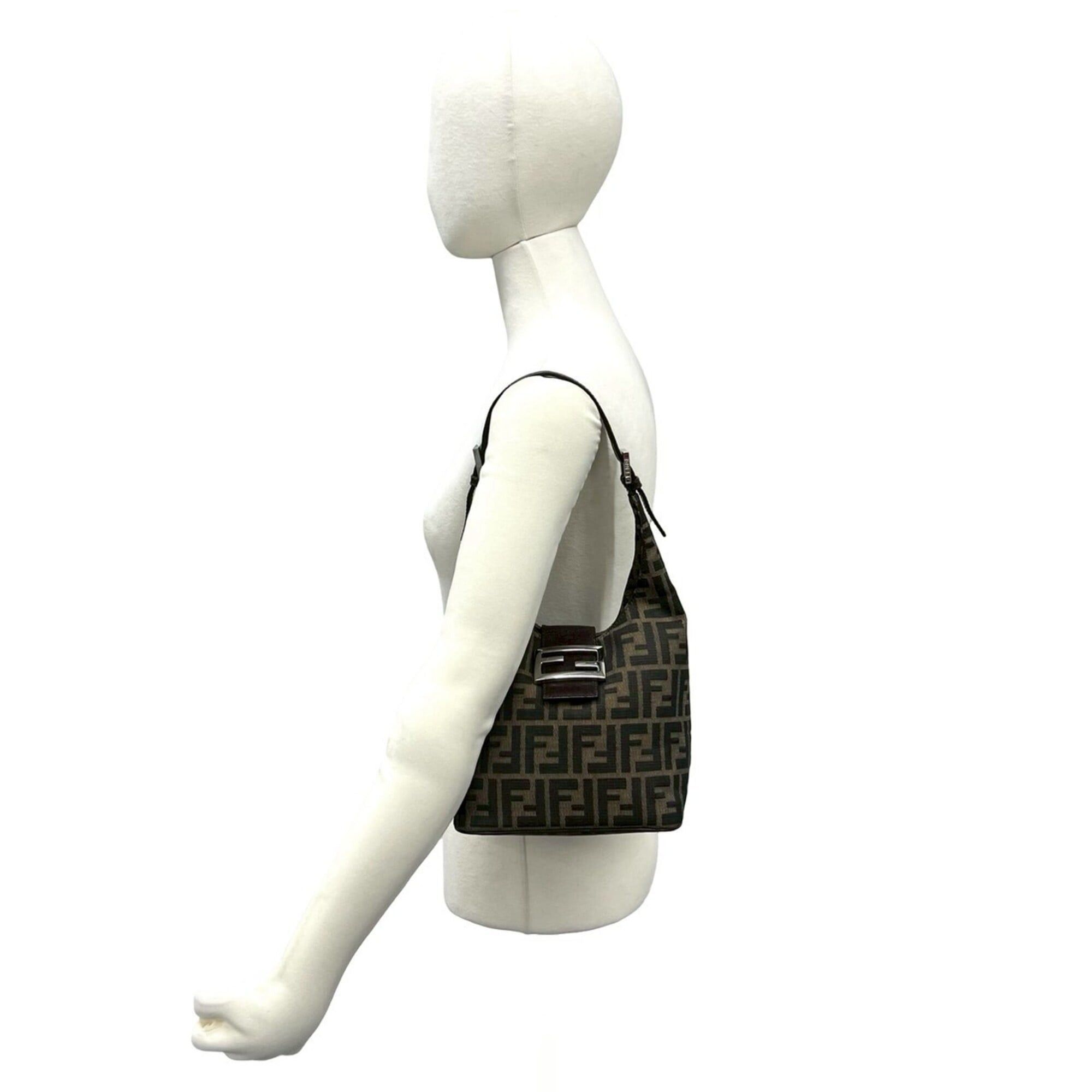 Fendi FENDI Zucca FF Pattern Canvas Leather Semi-One Shoulder Bag Mini Tote Brown 27631 Size ONE SIZE - 2 Thumbnail