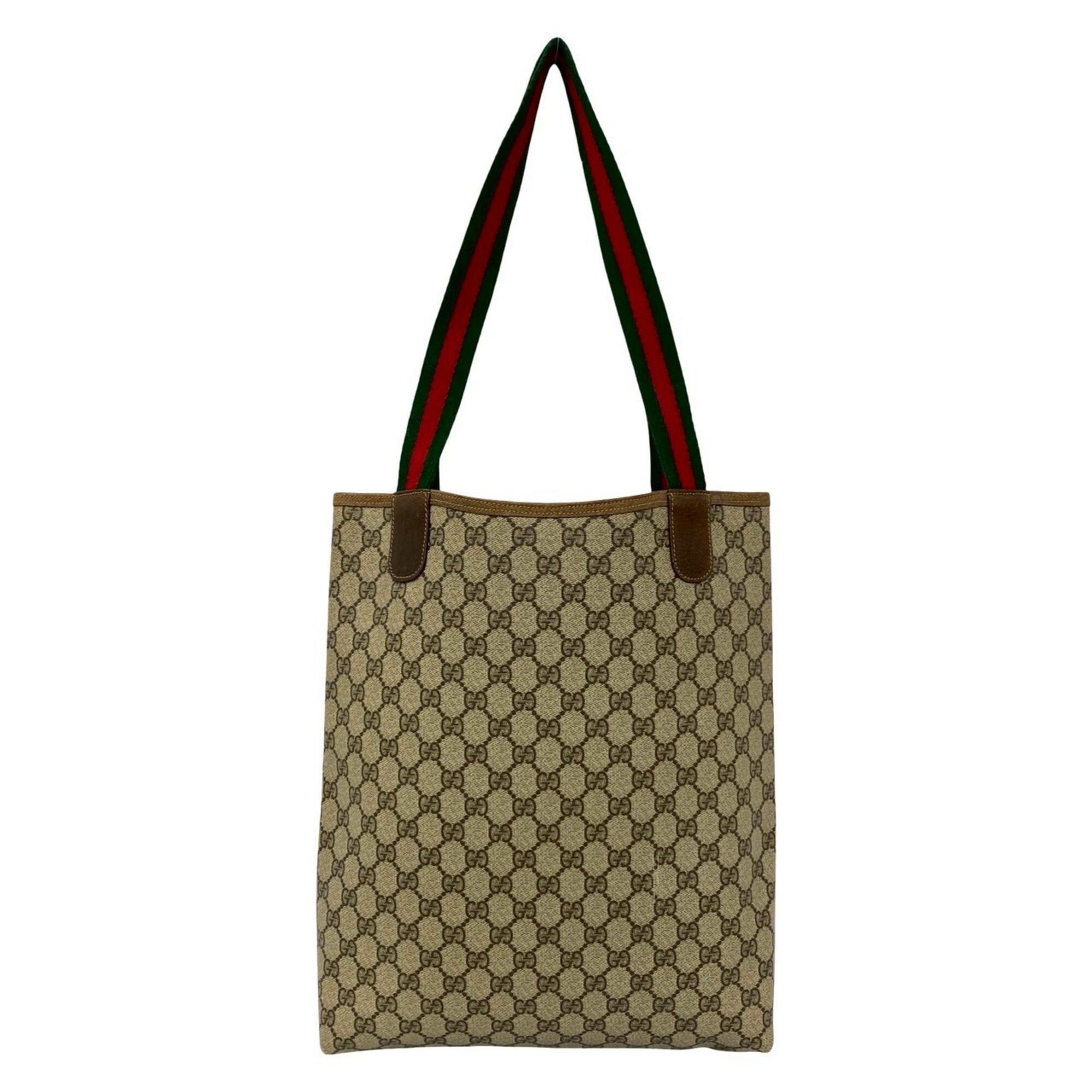 Gucci GUCCI Vintage Sherry Line GG Logo Leather Tote Bag/Handbag, Brown, 88824 Size ONE SIZE - 3 Thumbnail
