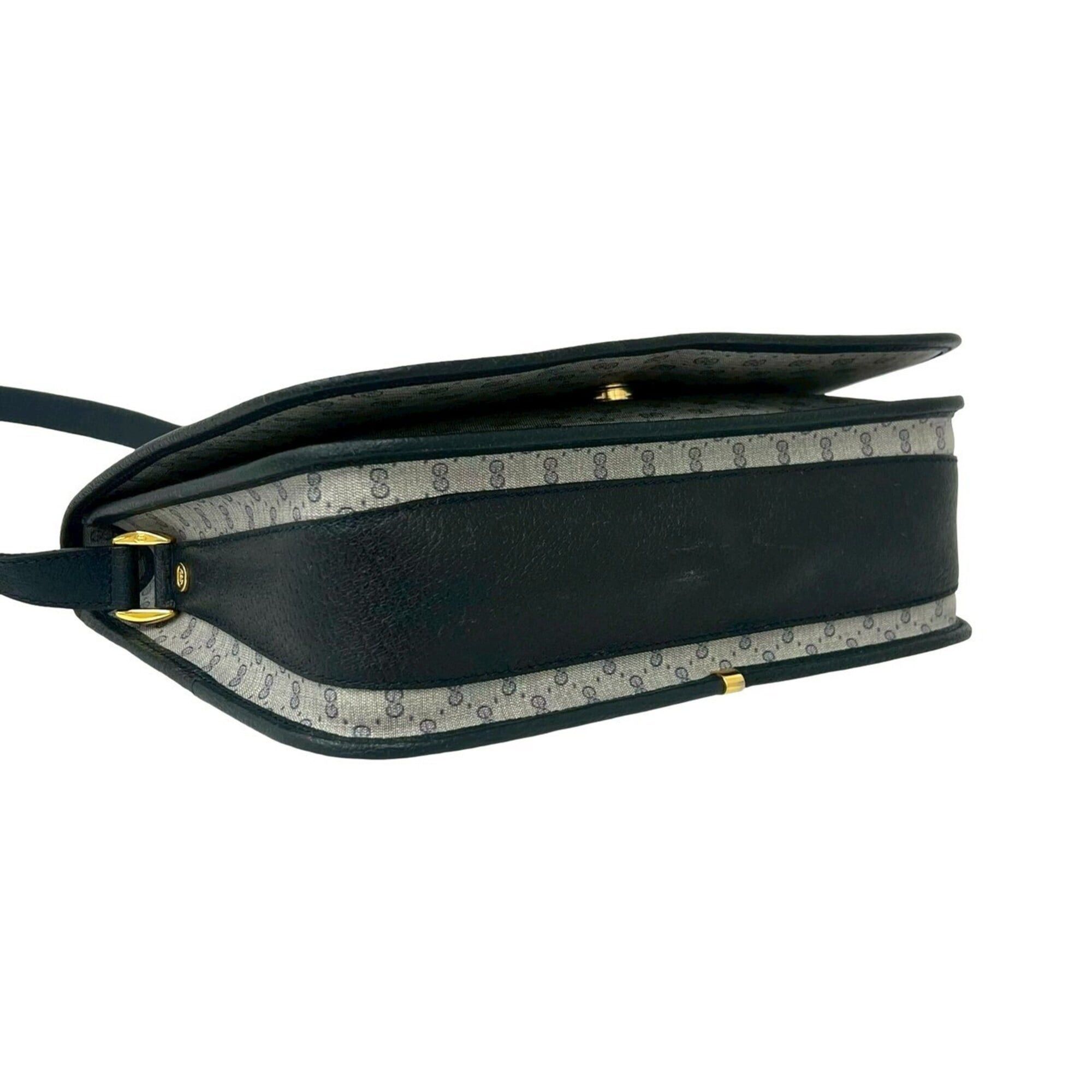 Gucci GUCCI Vintage Micro GG Logo Leather Shoulder Bag/Pouch, Navy, 38939 Size ONE SIZE - 7 Thumbnail
