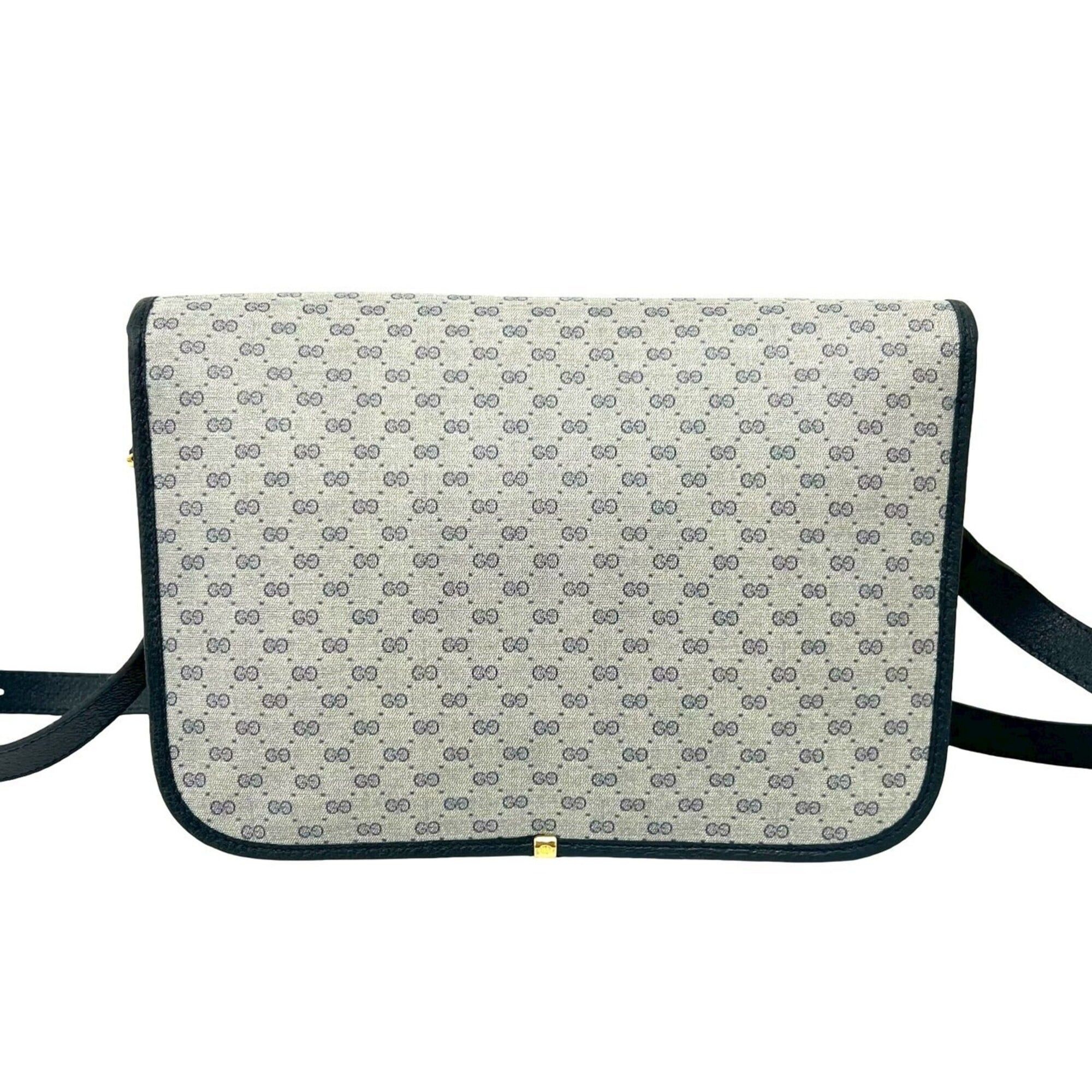 Gucci GUCCI Vintage Micro GG Logo Leather Shoulder Bag/Pouch, Navy, 38939 Size ONE SIZE - 3 Thumbnail