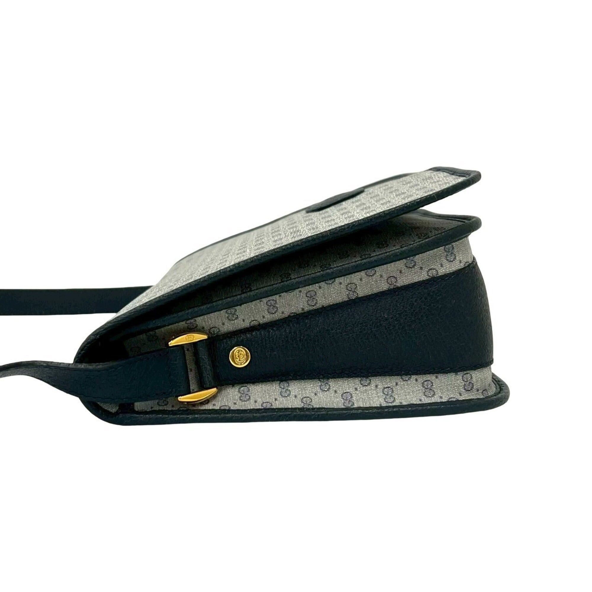 Gucci GUCCI Vintage Micro GG Logo Leather Shoulder Bag/Pouch, Navy, 38939 Size ONE SIZE - 5 Thumbnail