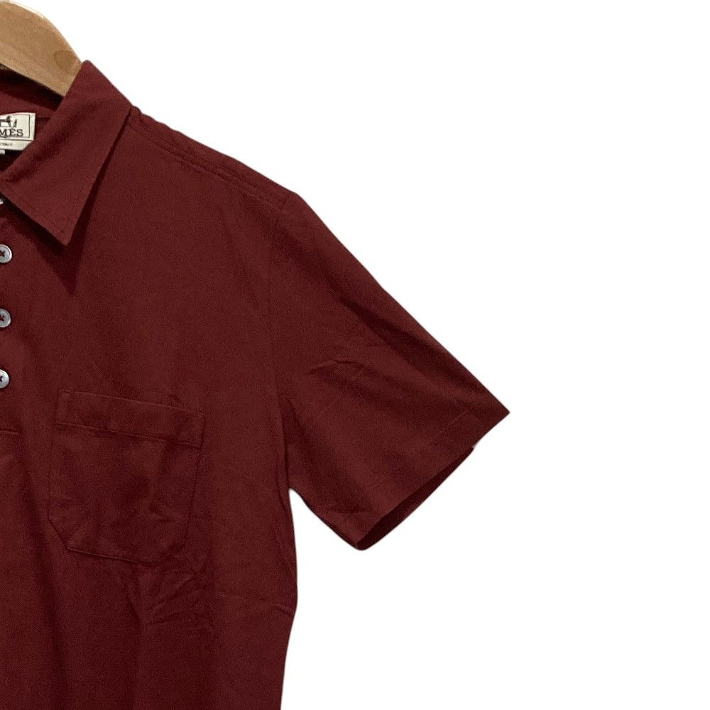 Hermes Hermes Hermes Cotton Knit Short Sleeve Polo Shirt Textile Tops DUTY FREE for USA Size ONE SIZE - 3 Thumbnail