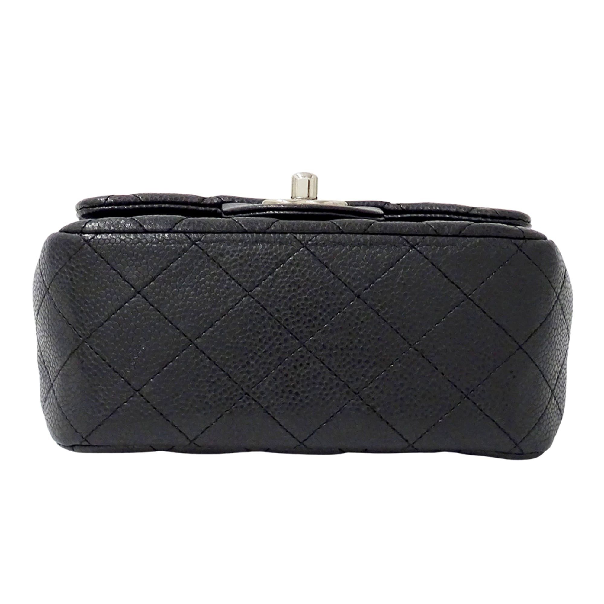 Chanel Chanel Matelassé Mini Handbag for Women, Brand Name Shoulder Bag, Caviar Leather, Black, Silver Hardware, Chain Bag Size ONE SIZE - 3 Thumbnail