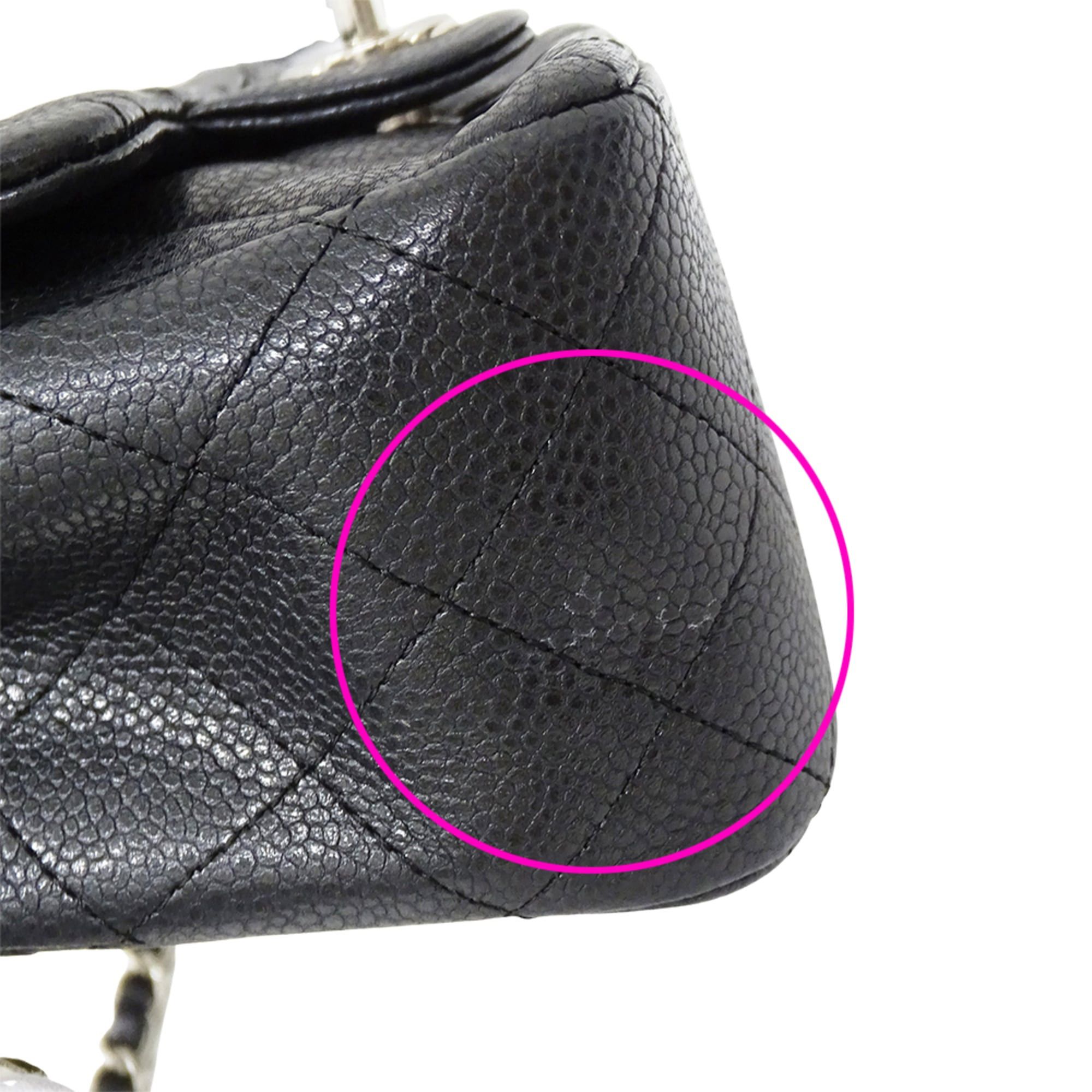 Chanel Chanel Matelassé Mini Handbag for Women, Brand Name Shoulder Bag, Caviar Leather, Black, Silver Hardware, Chain Bag Size ONE SIZE - 11 Thumbnail