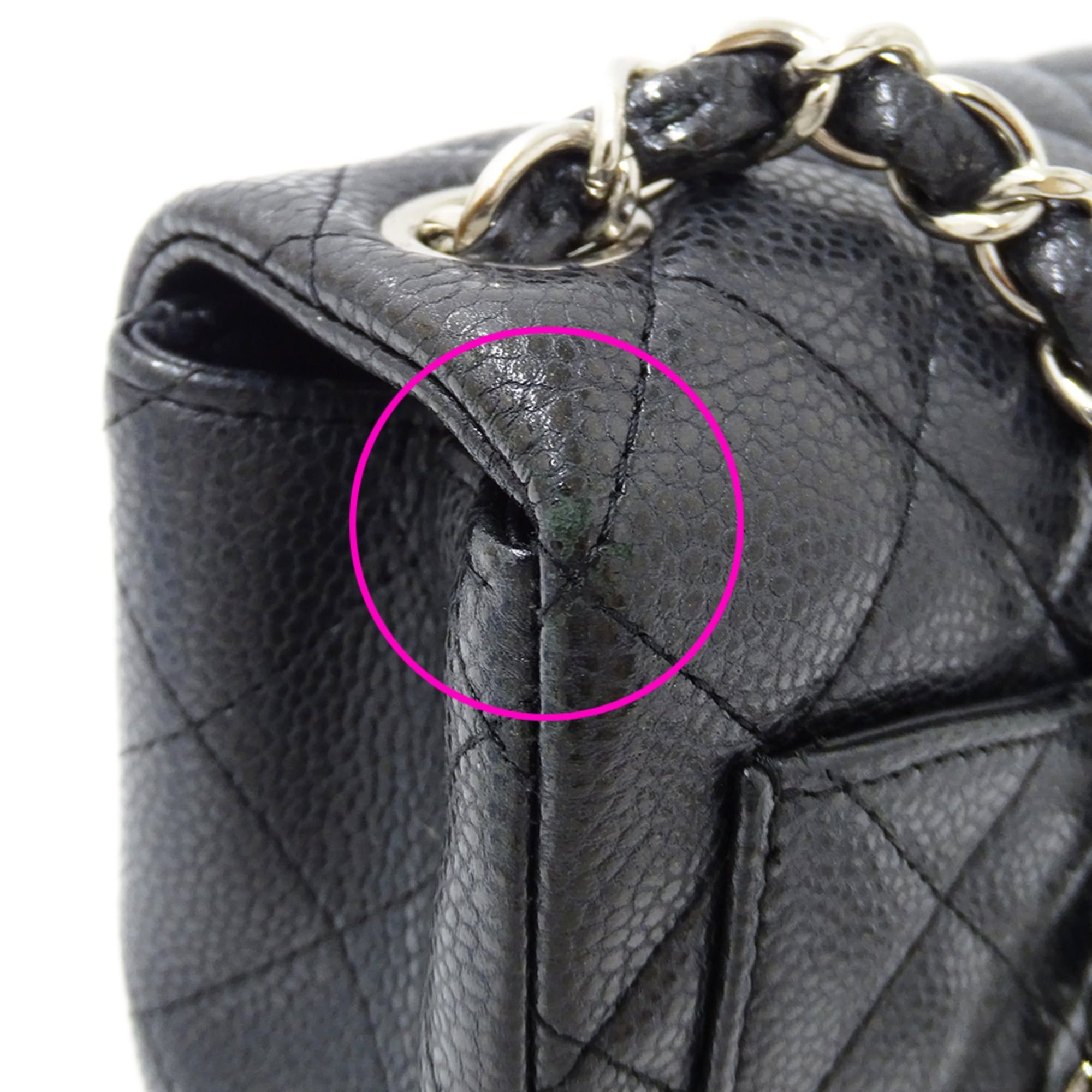 Chanel Chanel Matelassé Mini Handbag for Women, Brand Name Shoulder Bag, Caviar Leather, Black, Silver Hardware, Chain Bag Size ONE SIZE - 14 Thumbnail