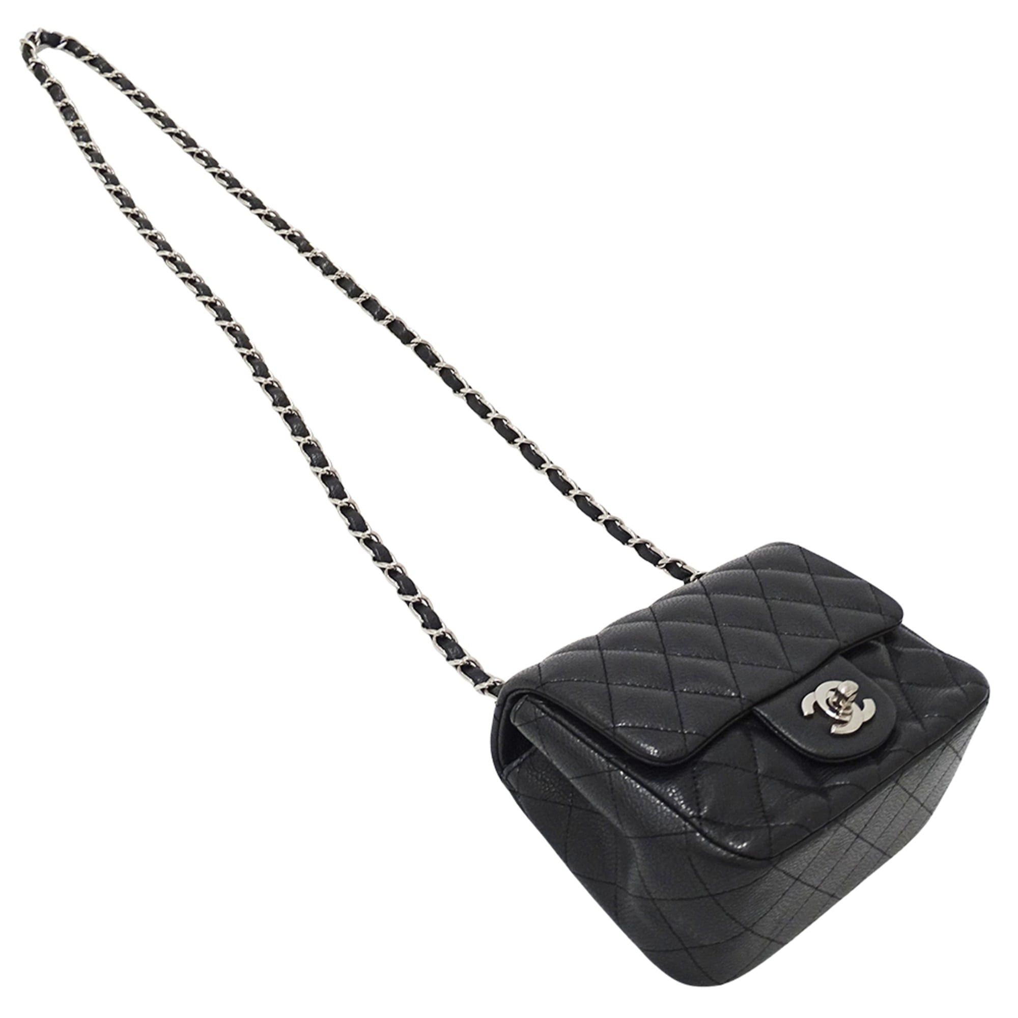 Chanel Chanel Matelassé Mini Handbag for Women, Brand Name Shoulder Bag, Caviar Leather, Black, Silver Hardware, Chain Bag Size ONE SIZE - 4 Thumbnail