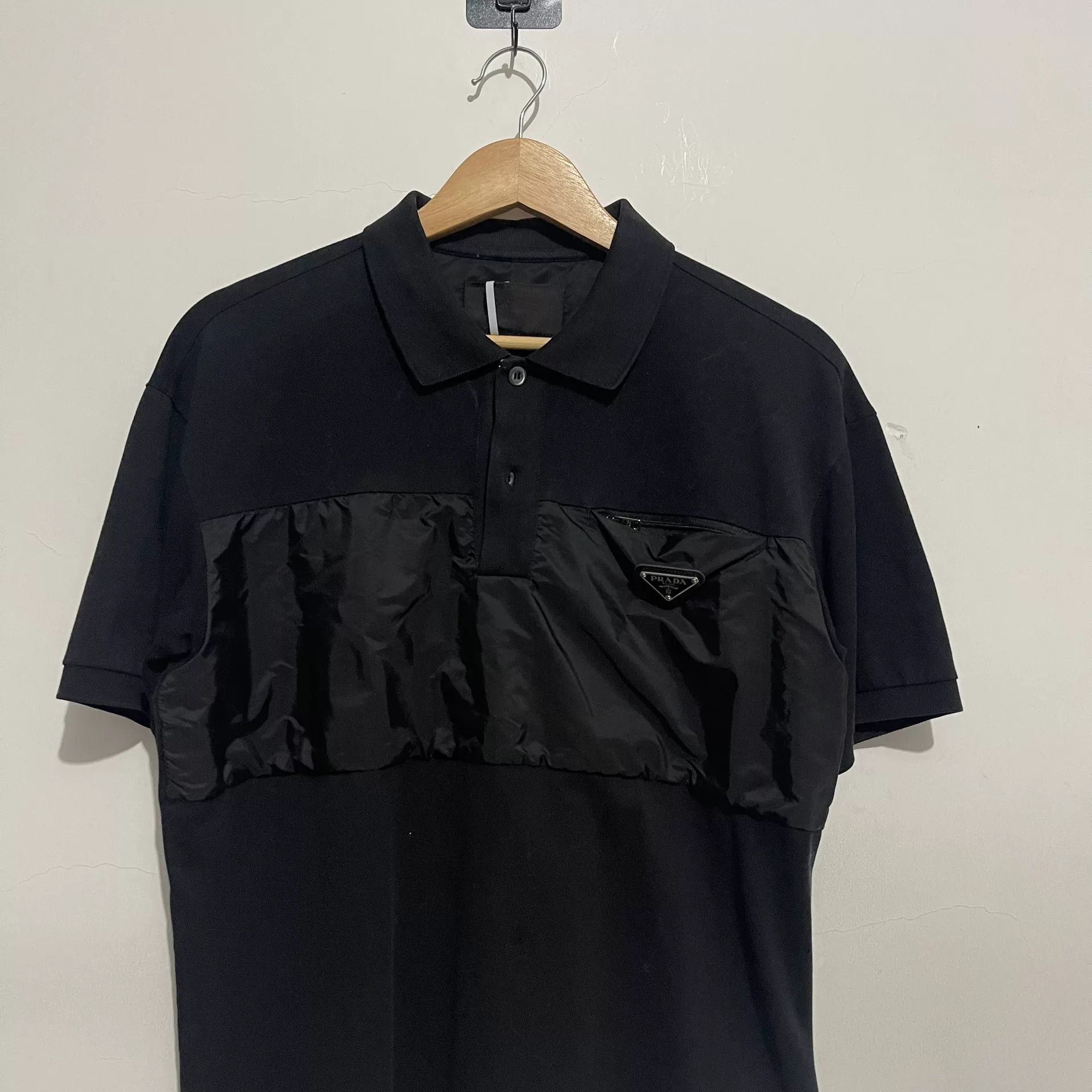 Prada Prada Black Triangle Logo Nylon Polo Size US S / EU 44-46 / 1 - 3 Thumbnail