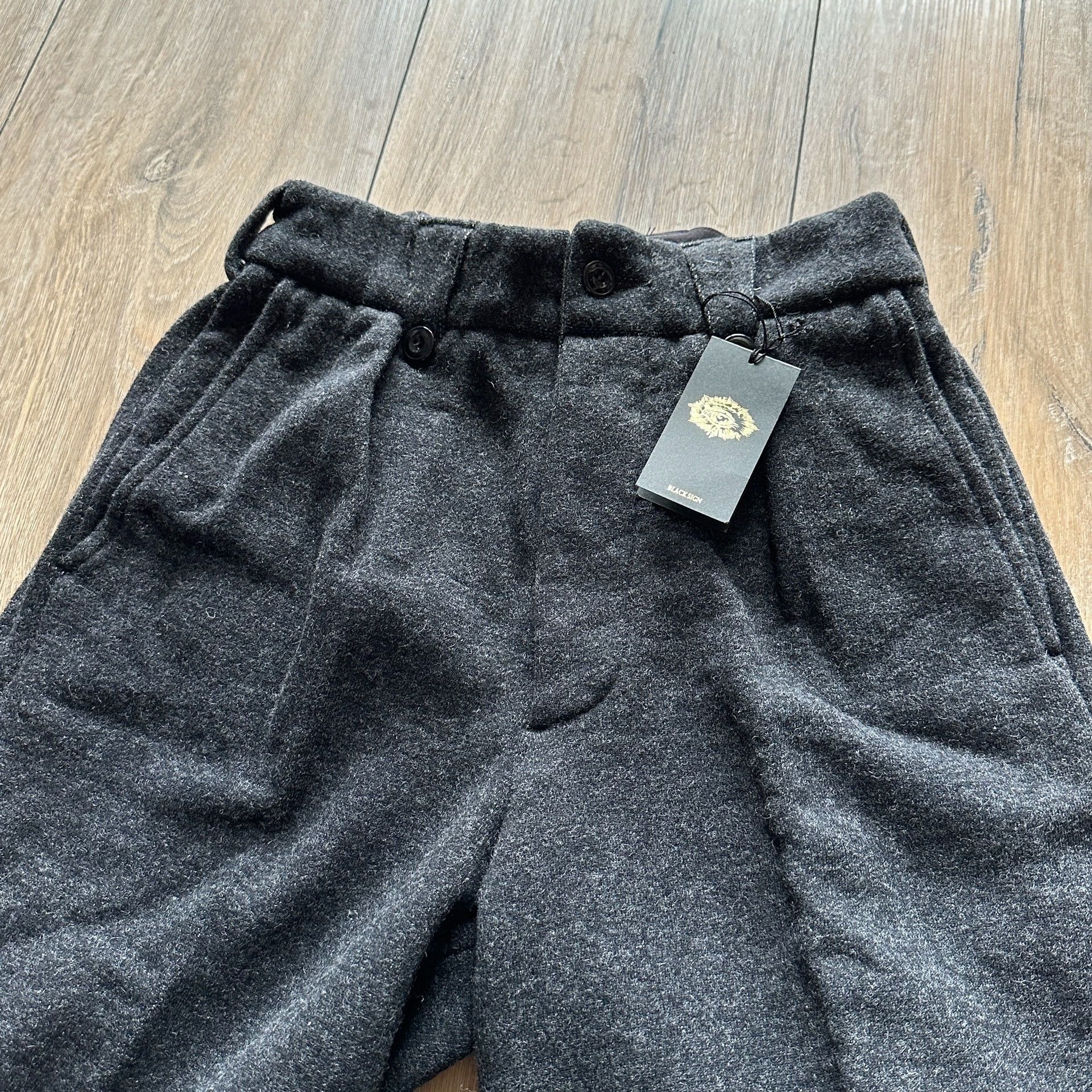 BLACK SIGN Retro High-Waist Wide-Leg Sweat Trousers Size 30" / US 8 / IT 44 - 3 Thumbnail