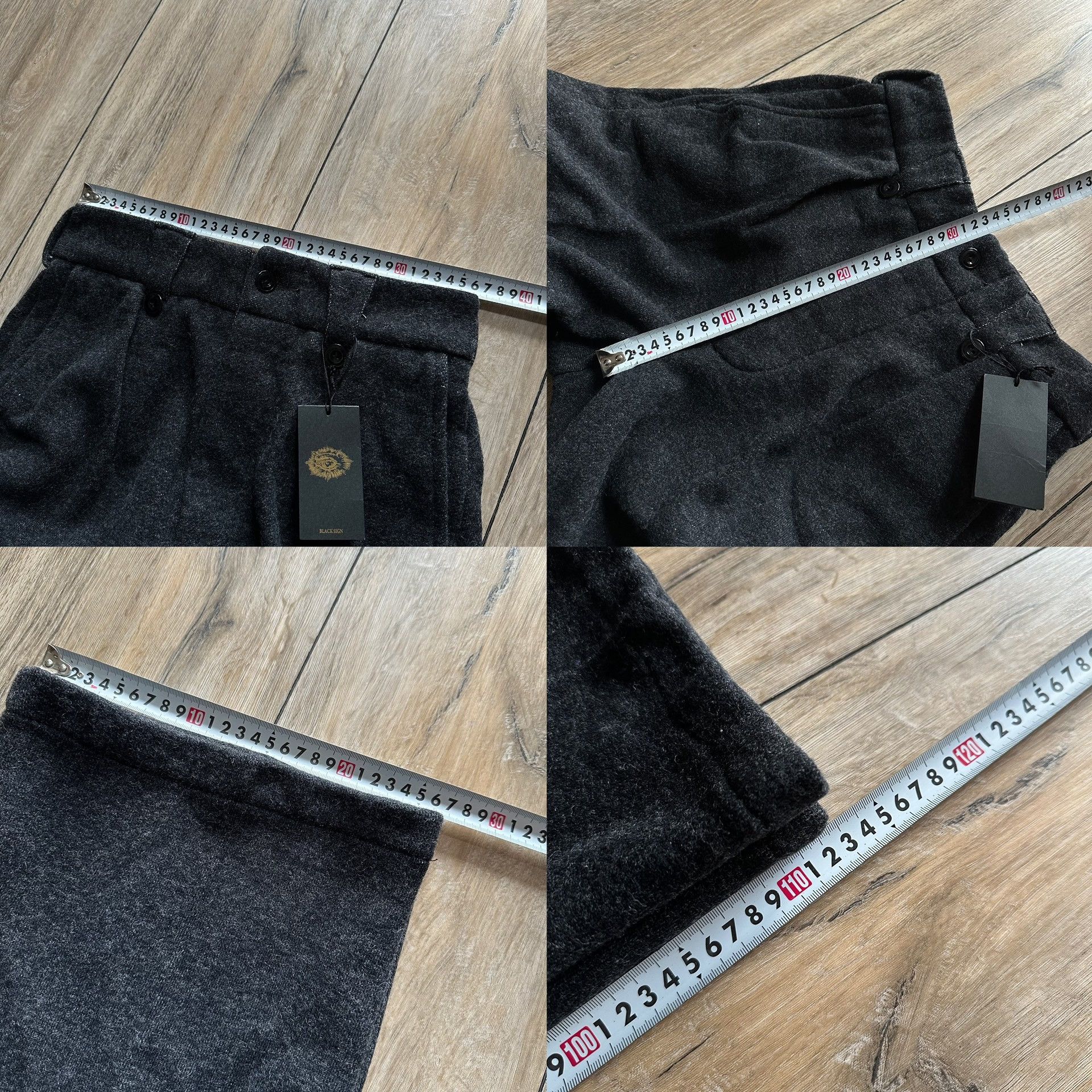 BLACK SIGN Retro High-Waist Wide-Leg Sweat Trousers Size 30" / US 8 / IT 44 - 9 Thumbnail