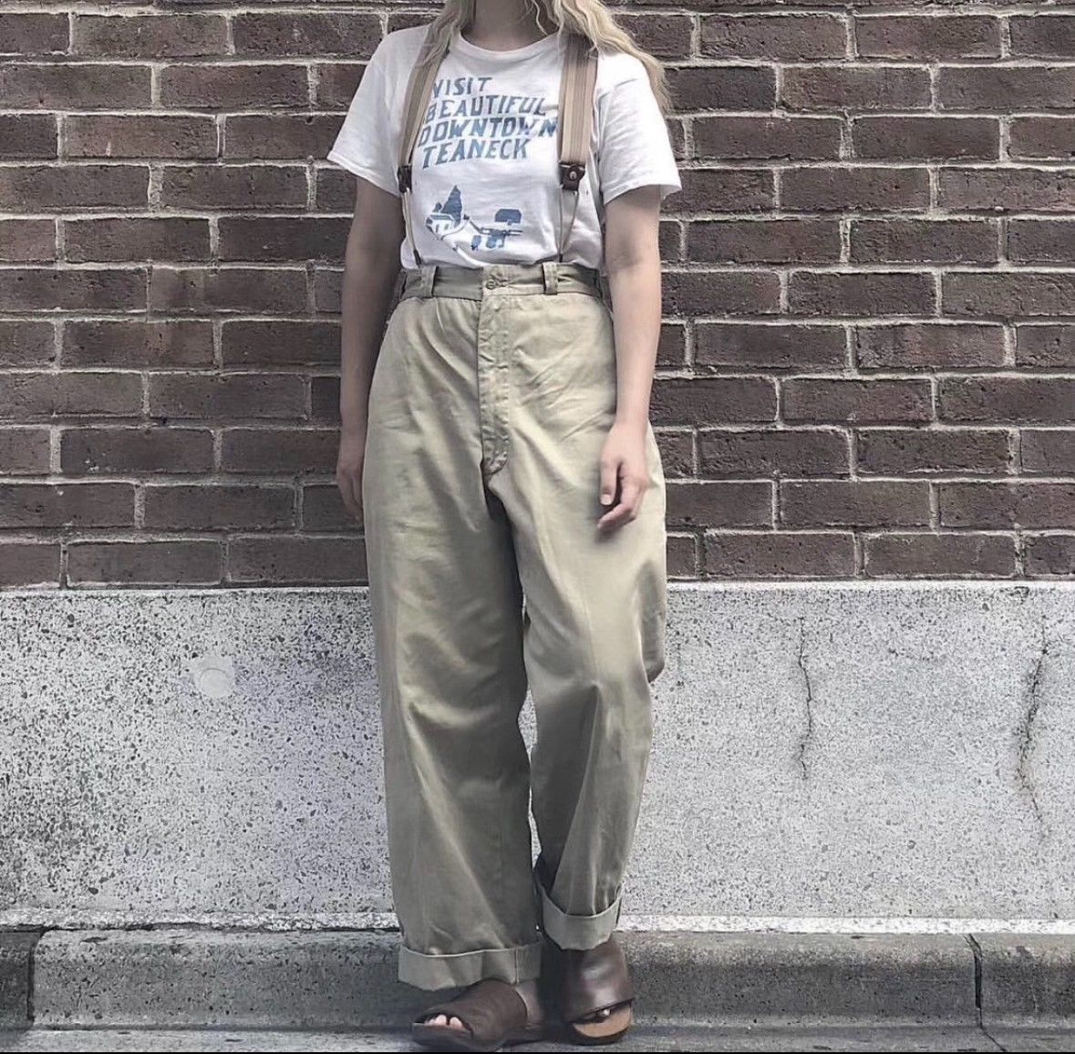 Red Clouds Collective Red Cloud 1950CH Khaki Wide-Leg Pants 29 Size 29" - 8 Thumbnail