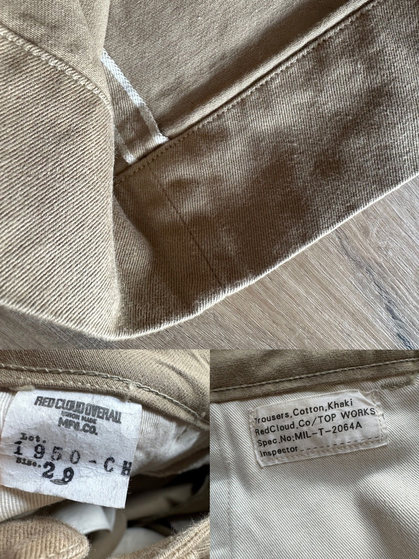 Red Clouds Collective Red Cloud 1950CH Khaki Wide-Leg Pants 29 Size 29" - 5 Thumbnail