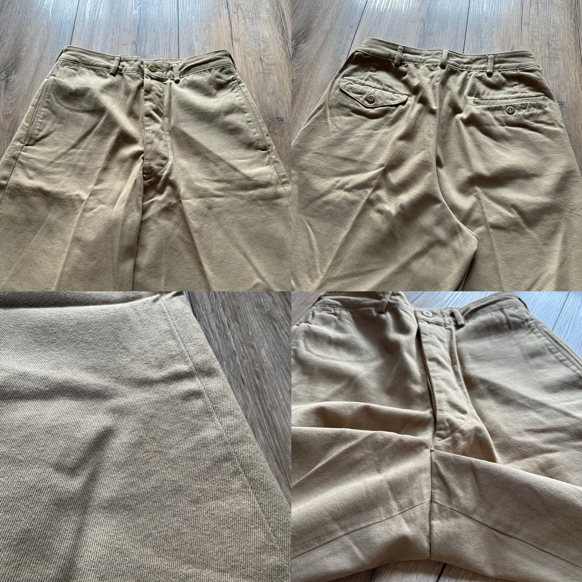 Red Clouds Collective Red Cloud 1950CH Khaki Wide-Leg Pants 29 Size 29" - 3 Thumbnail