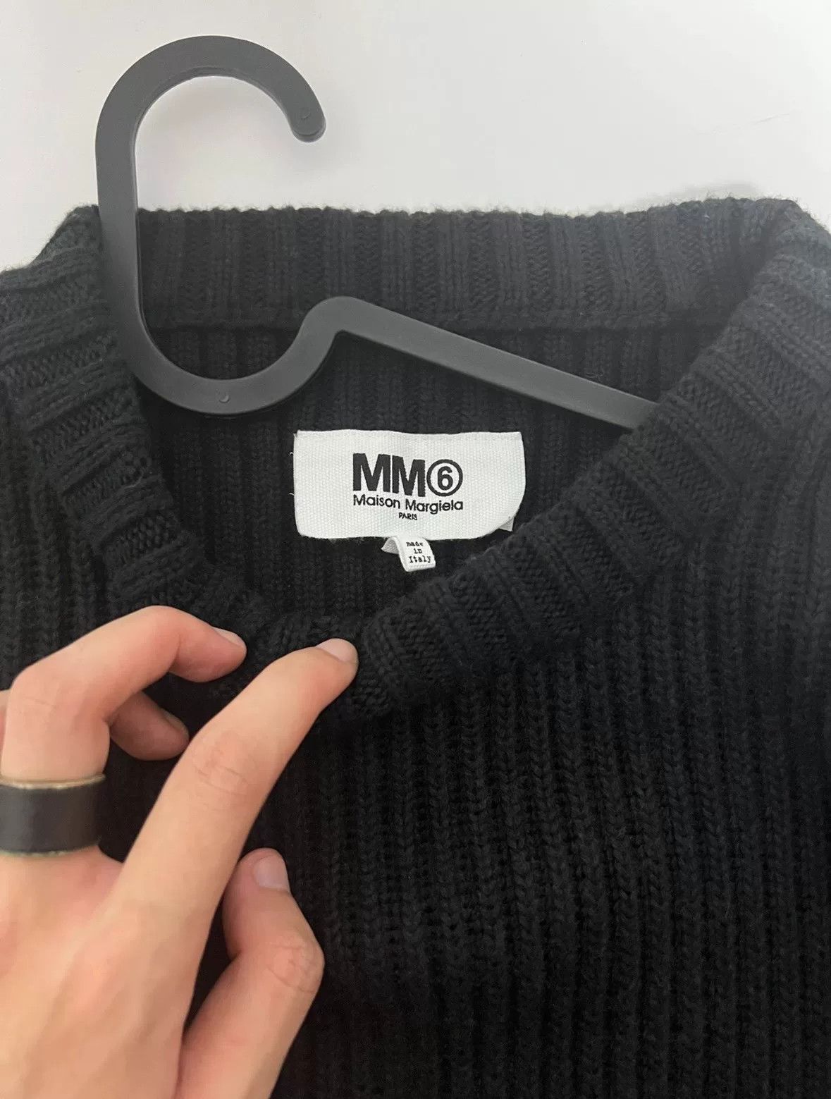 Maison Margiela Maison Margiela Black Distressed Sweater Size US S / EU 44-46 / 1 - 3 Thumbnail