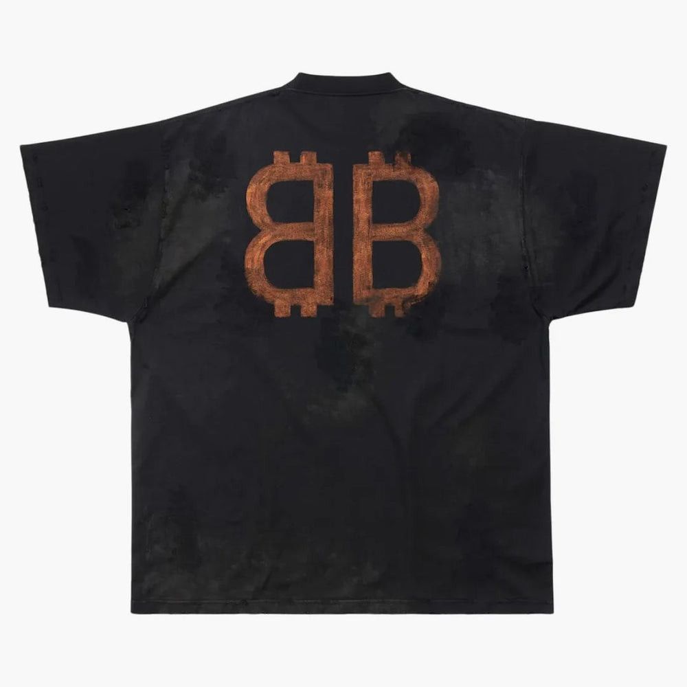 Balenciaga crypto t-shirt oversized black faded Size US M / EU 48-50 / 2 - 2 Thumbnail