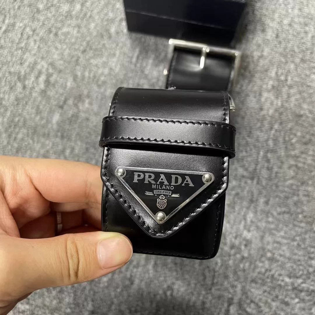 Prada Prada Black Triangle Logo Arm Cuffs Size ONE SIZE - 2 Thumbnail
