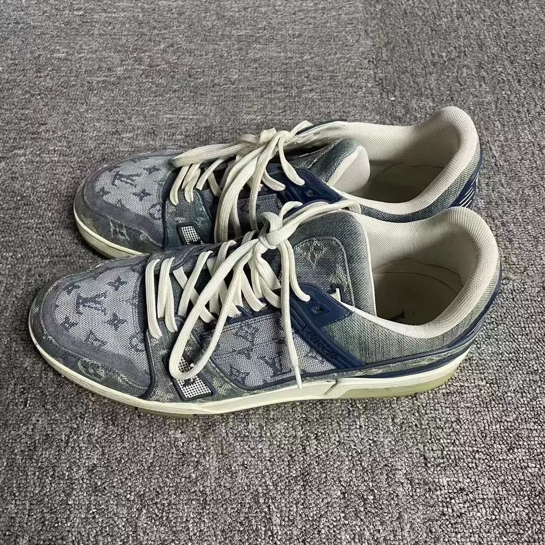Louis Vuitton Louis Vuitton Blue Denim Trainer Sneakers Size US 6 / EU 39 - 3 Thumbnail