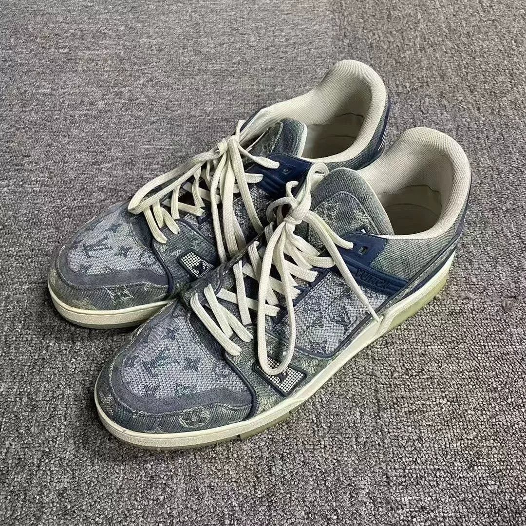 Louis Vuitton Louis Vuitton Blue Denim Trainer Sneakers Size US 6 / EU 39 - 2 Thumbnail