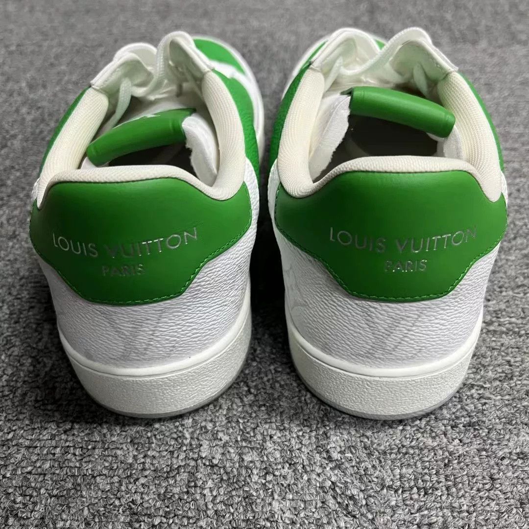 Louis Vuitton Louis Vuitton White Green Canvas Low-Top Sneakers Size US 6 / EU 39 - 3 Thumbnail