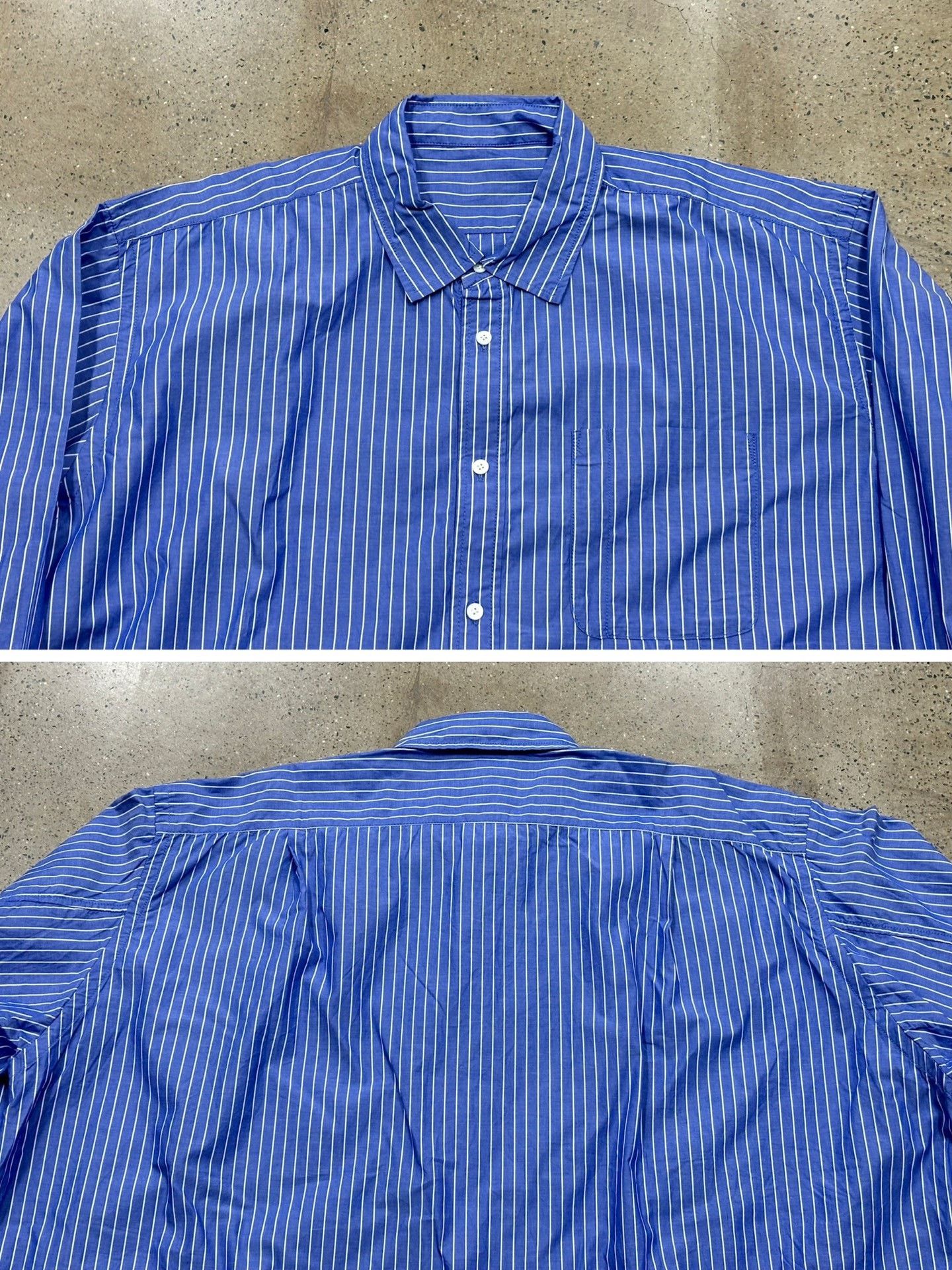 Beams Plus Blue Stripe Oversized Shirt Size US L / EU 52-54 / 3 - 4 Thumbnail