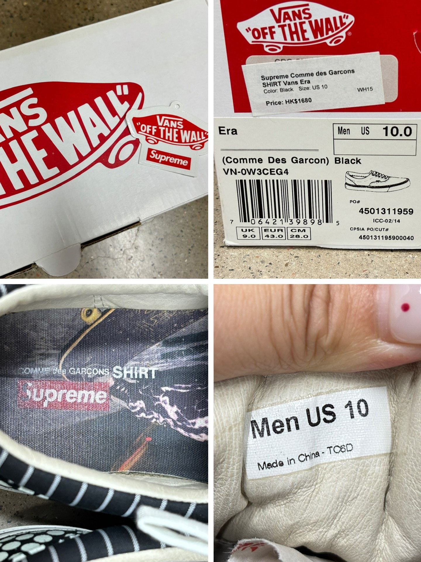 Comme des Garcons Supreme x CDG SHIRT x Vans Era Size US 10 / EU 43 - 9 Thumbnail