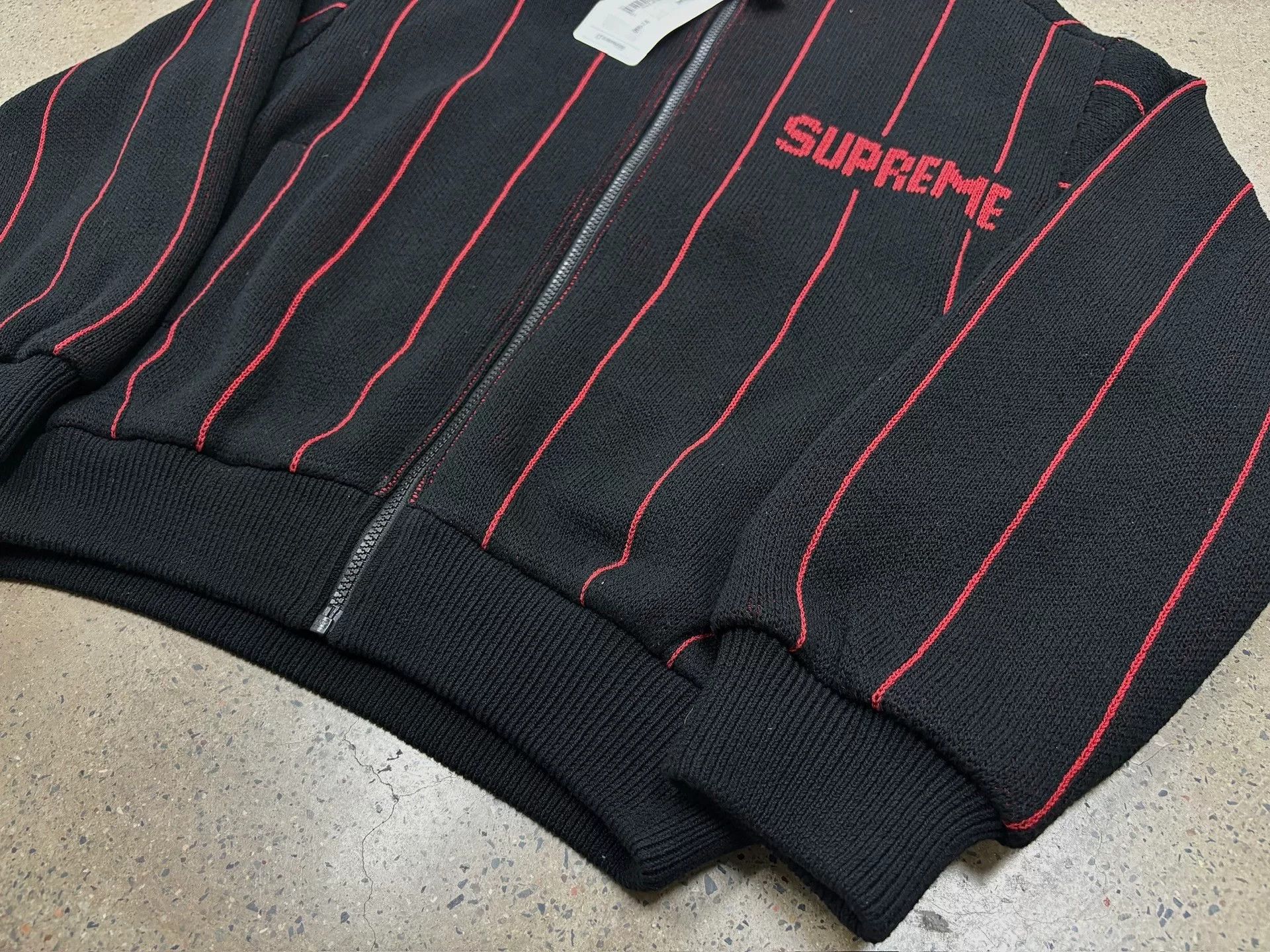 Supreme Supreme 23 Pinstripe Varsity Zip Up Sweater Size US S / EU 44-46 / 1 - 5 Thumbnail