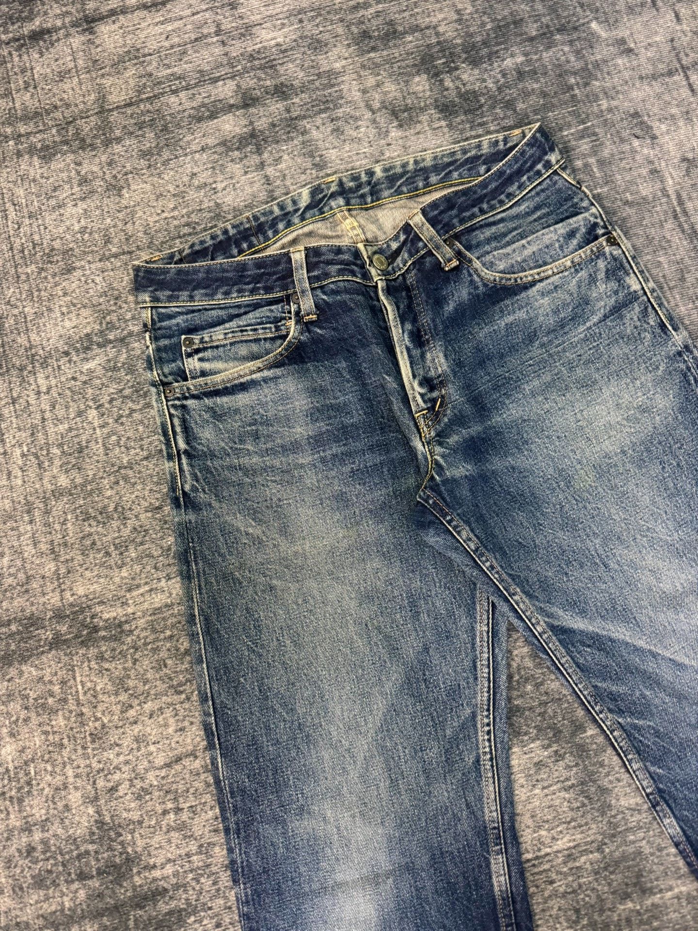Vintage Vintage HRAMCHM 2000s Washed Blue Jeans Size US 33 - 2 Thumbnail