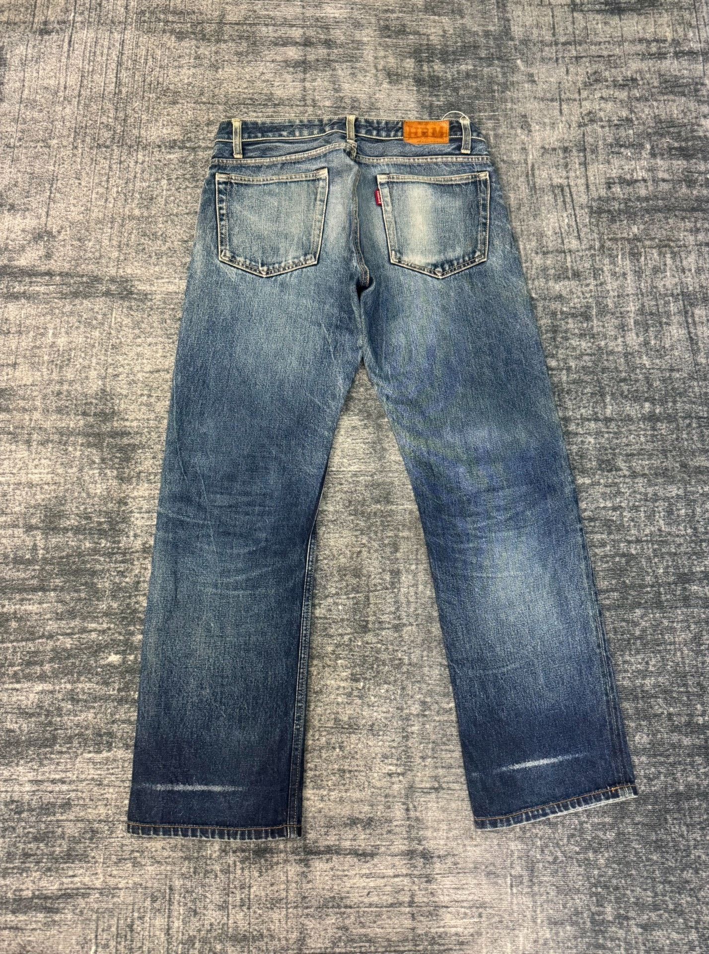 Vintage Vintage HRAMCHM 2000s Washed Blue Jeans Size US 33 - 6 Thumbnail