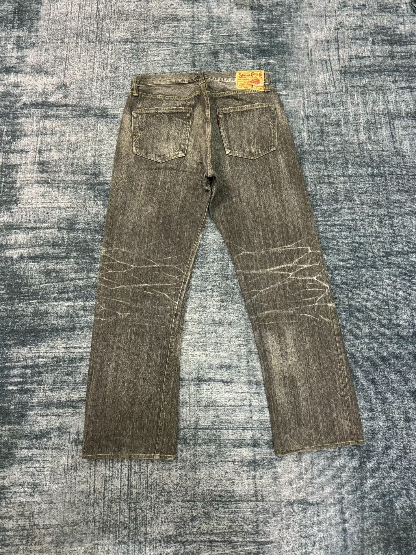 Sugar Cane Vintage Sugar Cane Washed Black Gray Jeans Size US 33 - 6 Thumbnail