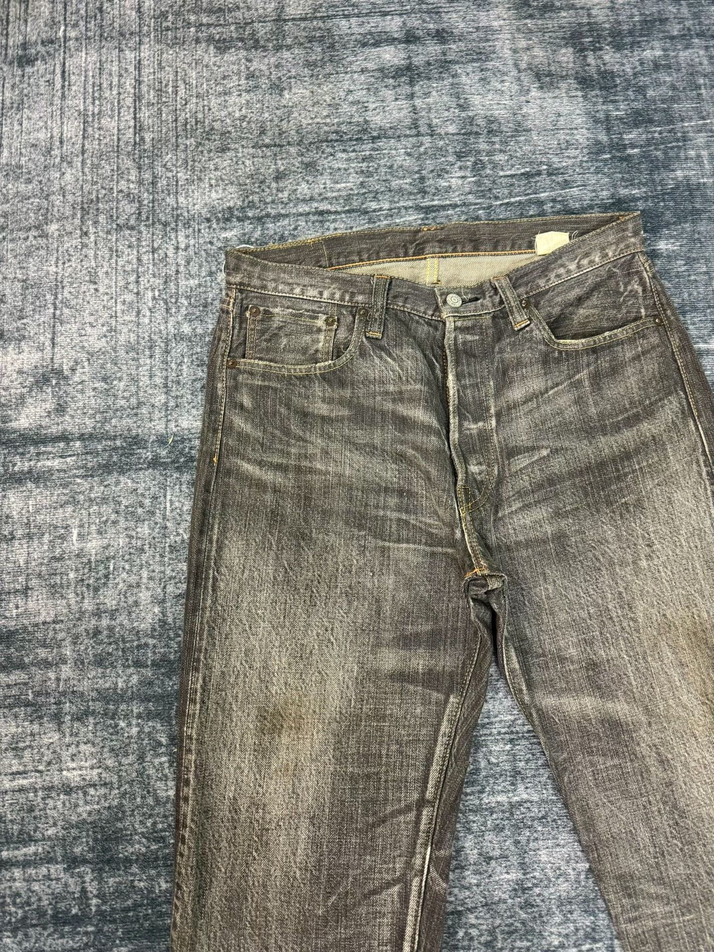 Sugar Cane Vintage Sugar Cane Washed Black Gray Jeans Size US 33 - 3 Thumbnail