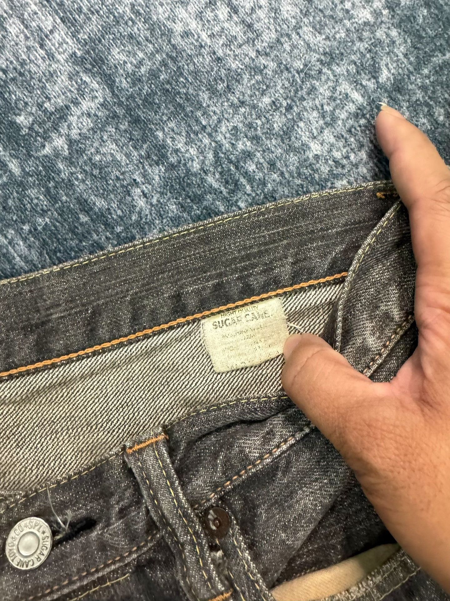 Sugar Cane Vintage Sugar Cane Washed Black Gray Jeans Size US 33 - 5 Thumbnail