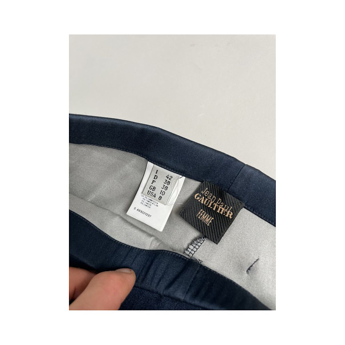 Jean Paul Gaultier Navy Polyester Trouser Size 24" / US 00 / IT 34 - 4 Thumbnail