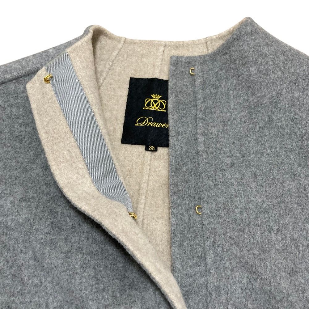 Other Other Drawer Wool Cashmere Long Collarless Coat Textile Outerwear 6525-299-0655 DUTY FREE for USA Size ONE SIZE - 4 Thumbnail