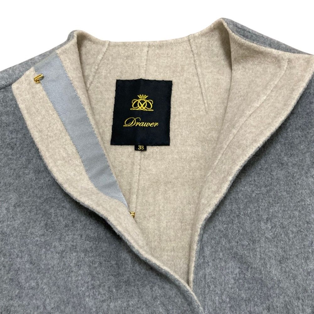 Other Other Drawer Wool Cashmere Long Collarless Coat Textile Outerwear 6525-299-0655 DUTY FREE for USA Size ONE SIZE - 5 Thumbnail