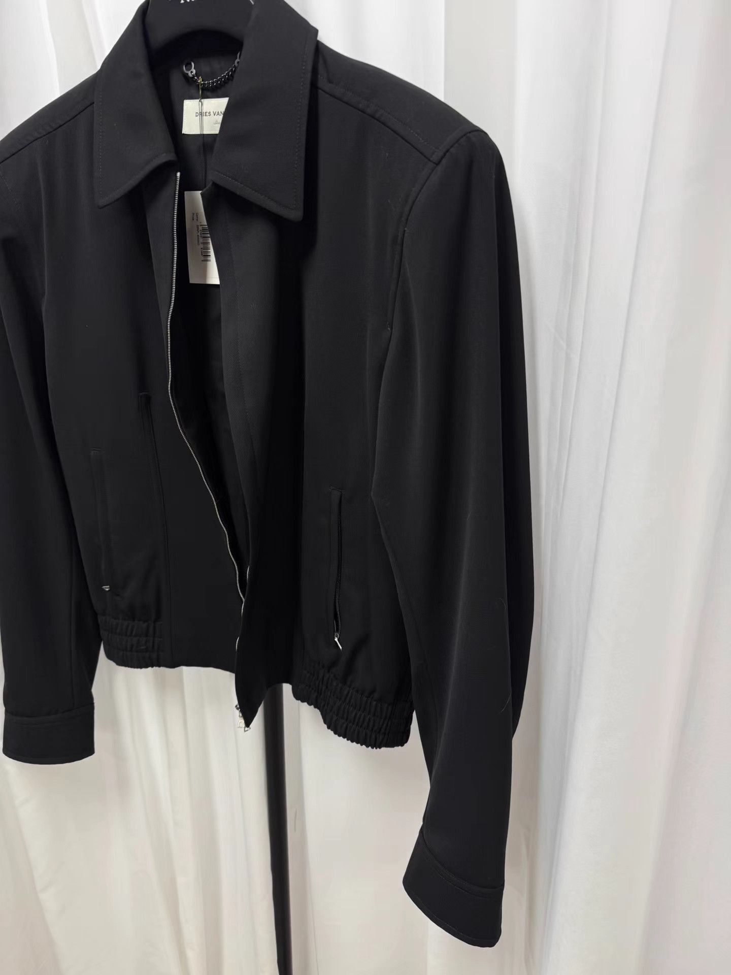 Dries Van Noten Black Lightweight Zip-Front Jacket Size US M / EU 48-50 / 2 - 2 Thumbnail