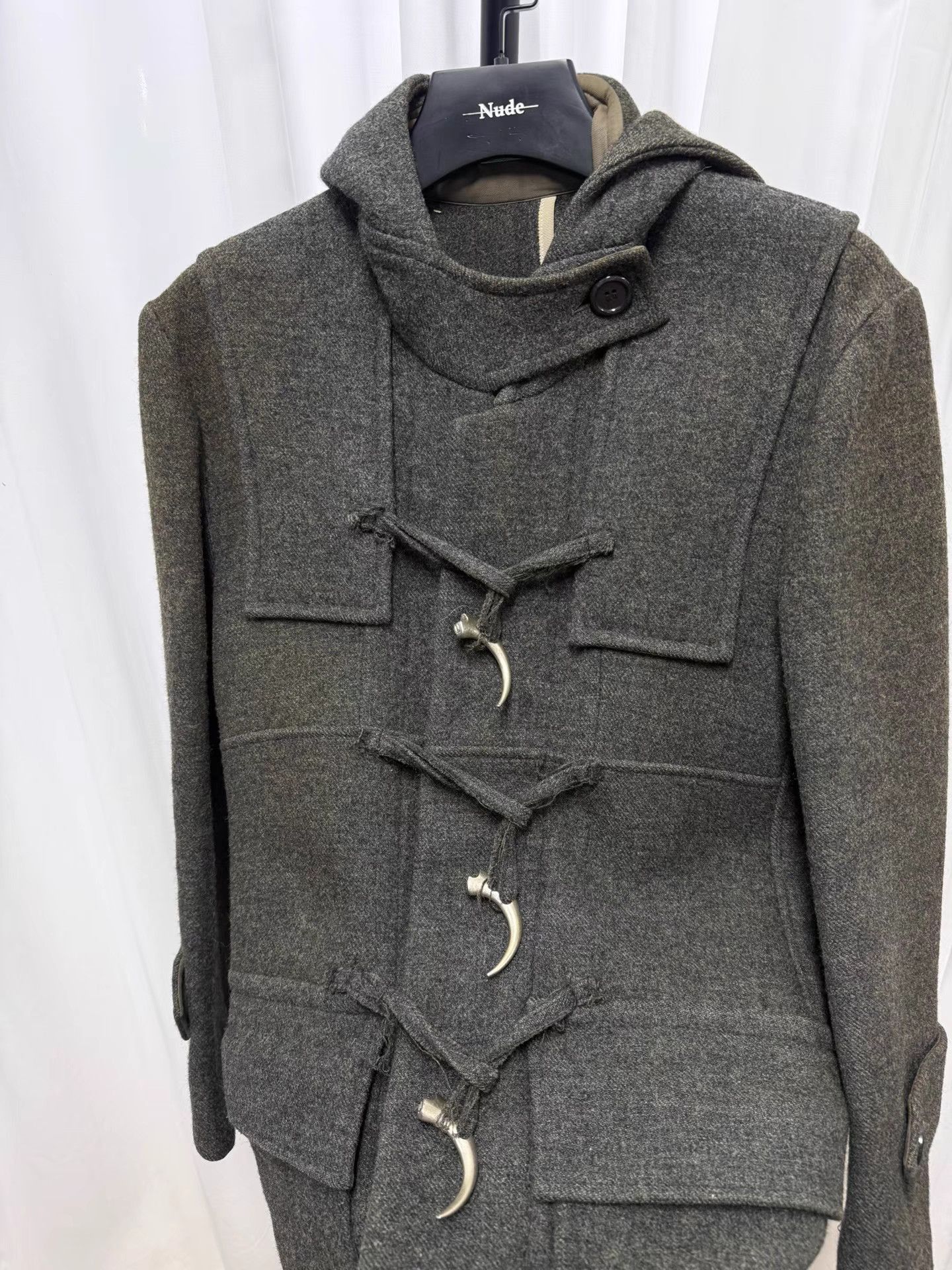 Undercover Gray Hooded Toggle-Closure Coat Size US M / EU 48-50 / 2 - 4 Thumbnail