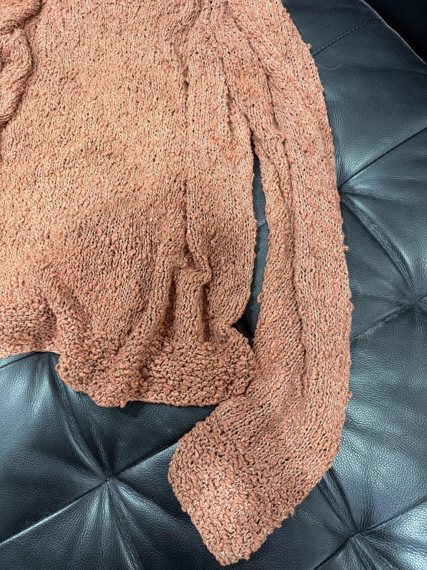 Issey Miyake Orange Cable Knit Long Sleeve Sweater Size US L / EU 52-54 / 3 - 2 Thumbnail