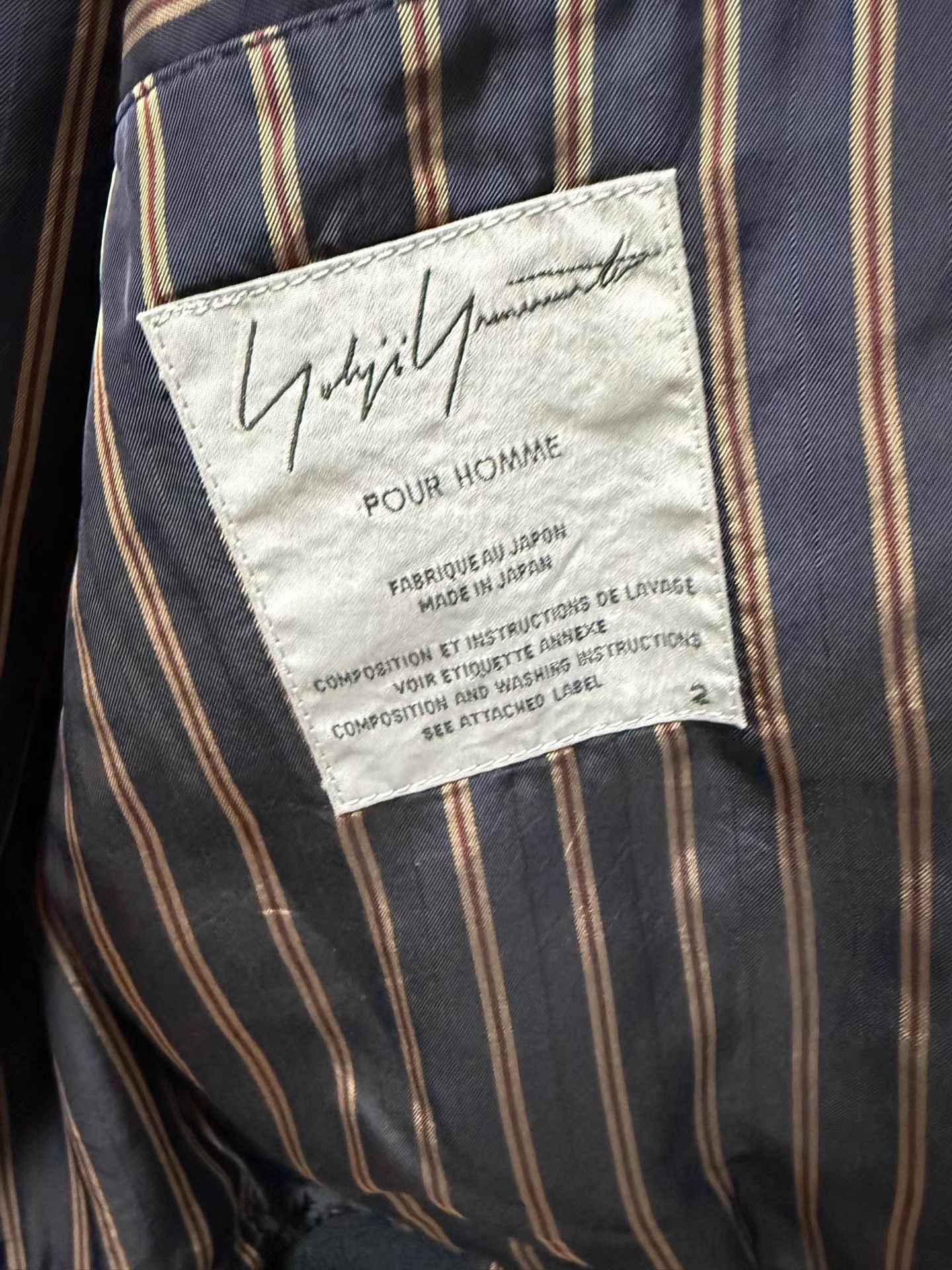 Yohji Yamamoto Striped Black Bomber Jacket Size M Size US M / EU 48-50 / 2 - 7 Thumbnail