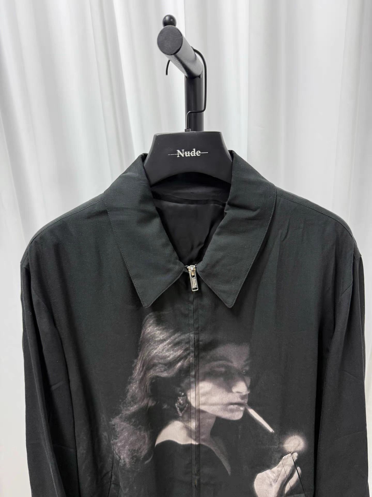 Undercover Black Collared Jacket with Portrait Print, Size L Size US L / EU 52-54 / 3 - 4 Thumbnail