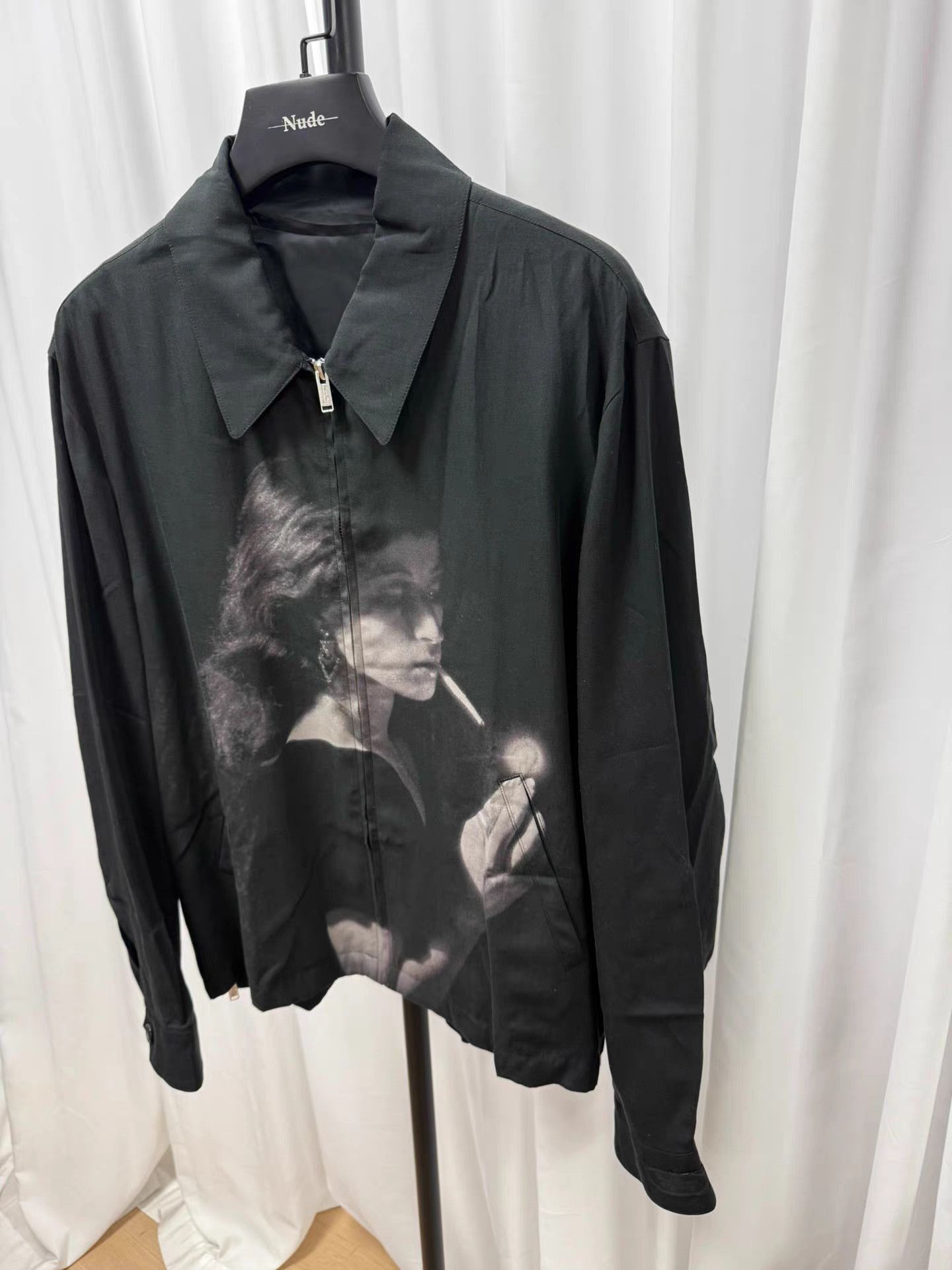 Undercover Black Collared Jacket with Portrait Print, Size L Size US L / EU 52-54 / 3 - 3 Thumbnail