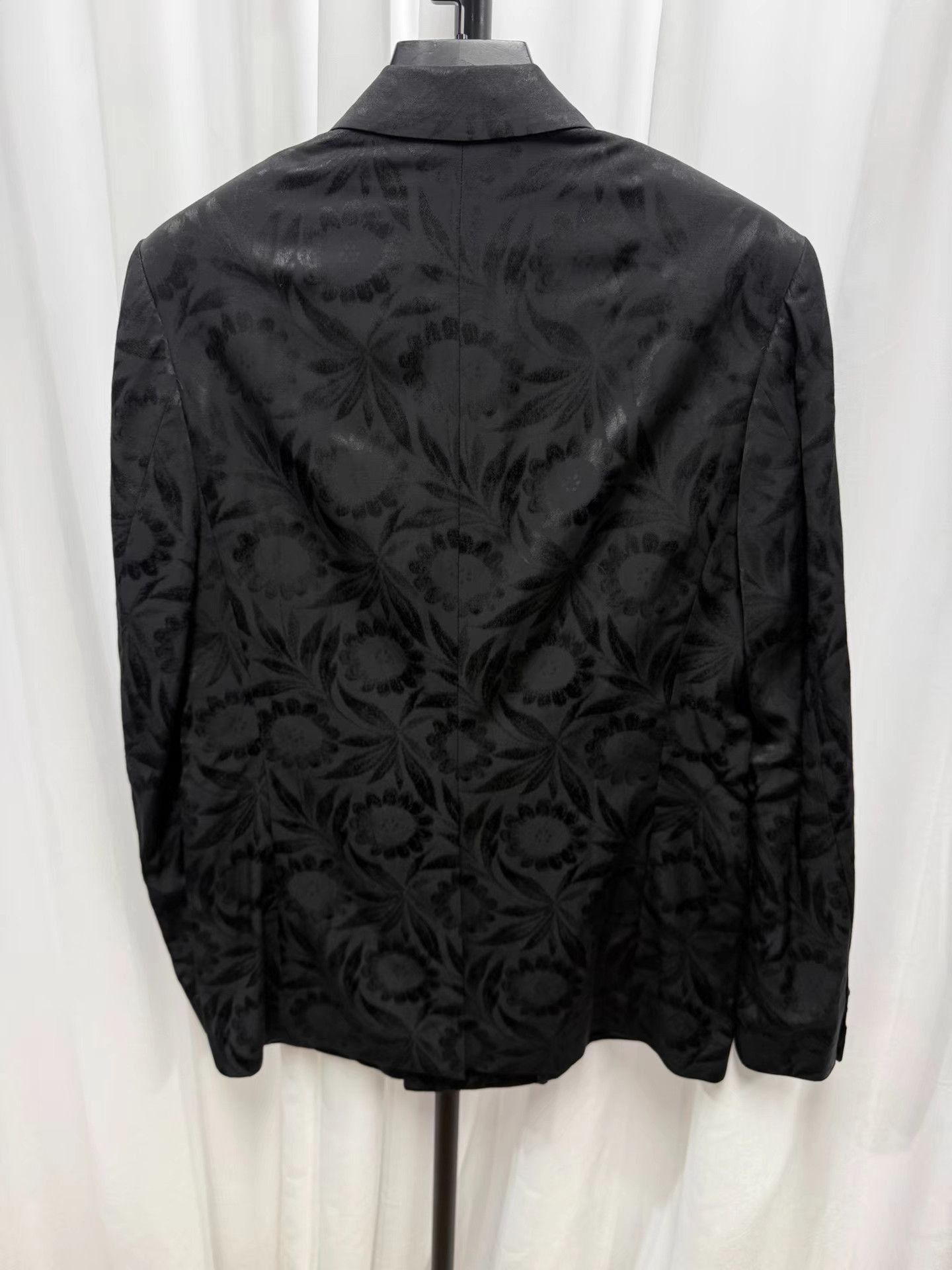 Diesel Black Floral Pattern Double-Breasted Blazer Size US S / EU 44-46 / 1 - 7 Thumbnail