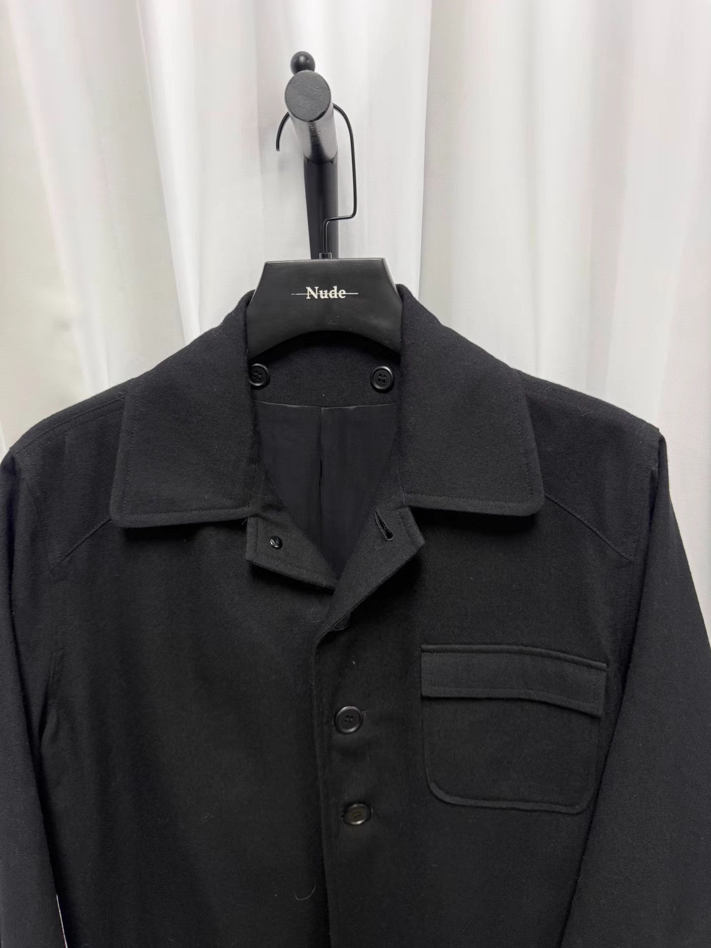 Yohji Yamamoto Black Long Heavy Coat with Fur-Trimmed Pockets Size US M / EU 48-50 / 2 - 3 Thumbnail
