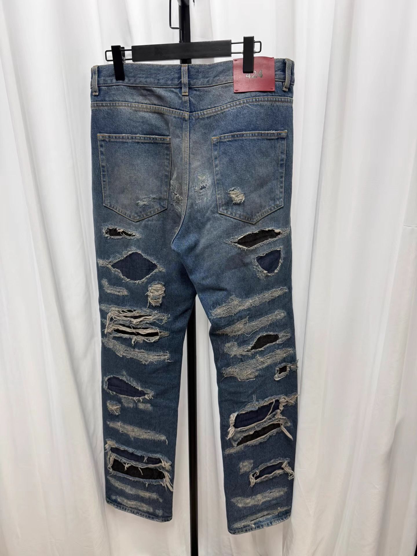 424 Blue Distressed Denim Jeans Size 36 Size US 36 / EU 52 - 4 Thumbnail