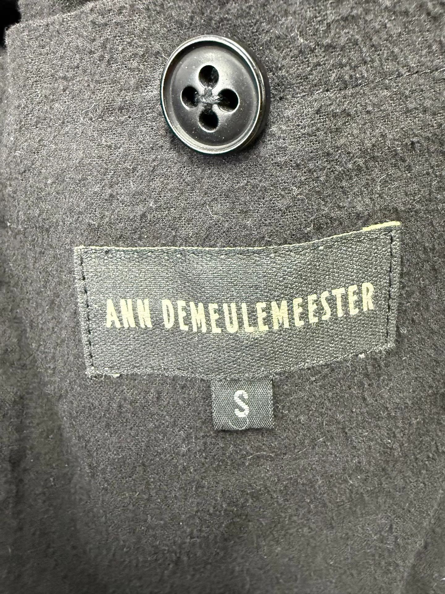 Ann Demeulemeester Black Leather Jacket with Knit Cuffs, Size S Size US S / EU 44-46 / 1 - 7 Thumbnail