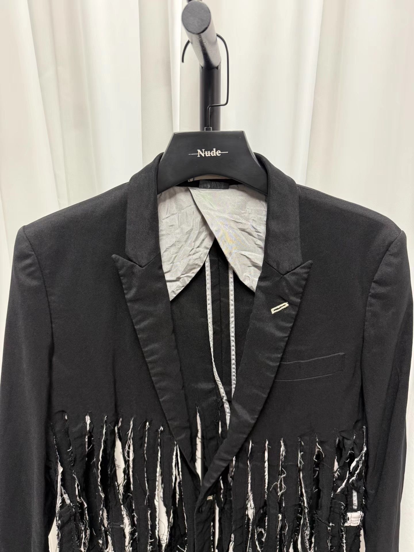 Comme des Garcons Homme Plus Black Fringe-Detailed Blazer Jacket Size M Size US M / EU 48-50 / 2 - 4 Thumbnail