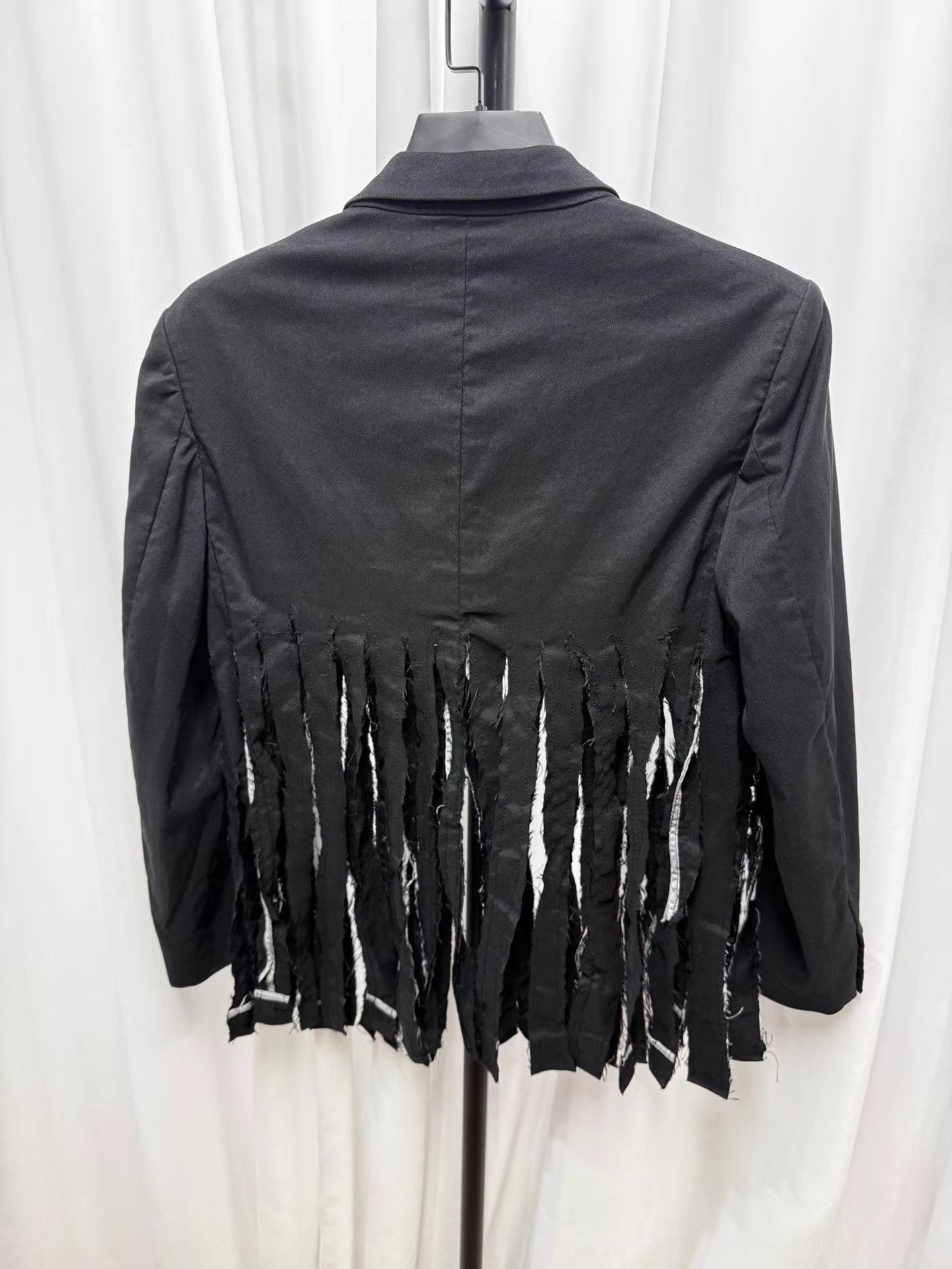 Comme des Garcons Homme Plus Black Fringe-Detailed Blazer Jacket Size M Size US M / EU 48-50 / 2 - 5 Thumbnail