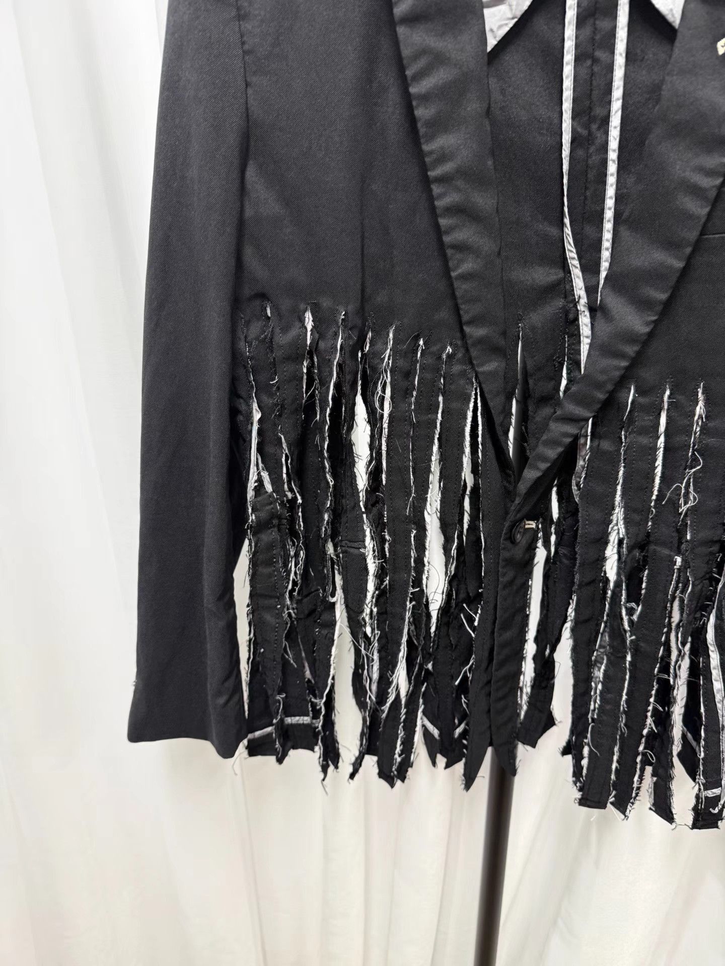 Comme des Garcons Homme Plus Black Fringe-Detailed Blazer Jacket Size M Size US M / EU 48-50 / 2 - 3 Thumbnail