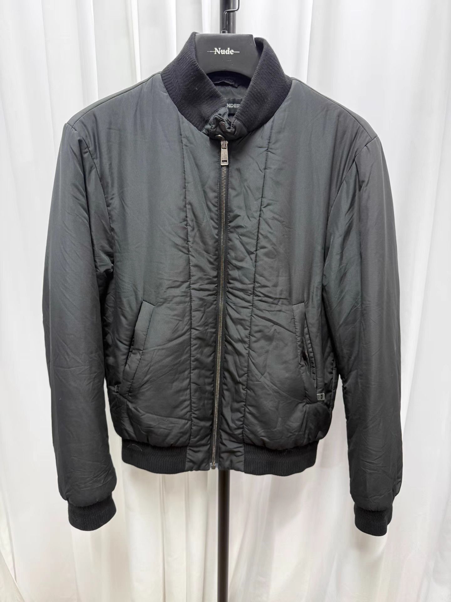 Jil Sander Black Bomber Jacket with Ribbed Collar - Size S Size US S / EU 44-46 / 1 - 4 Thumbnail