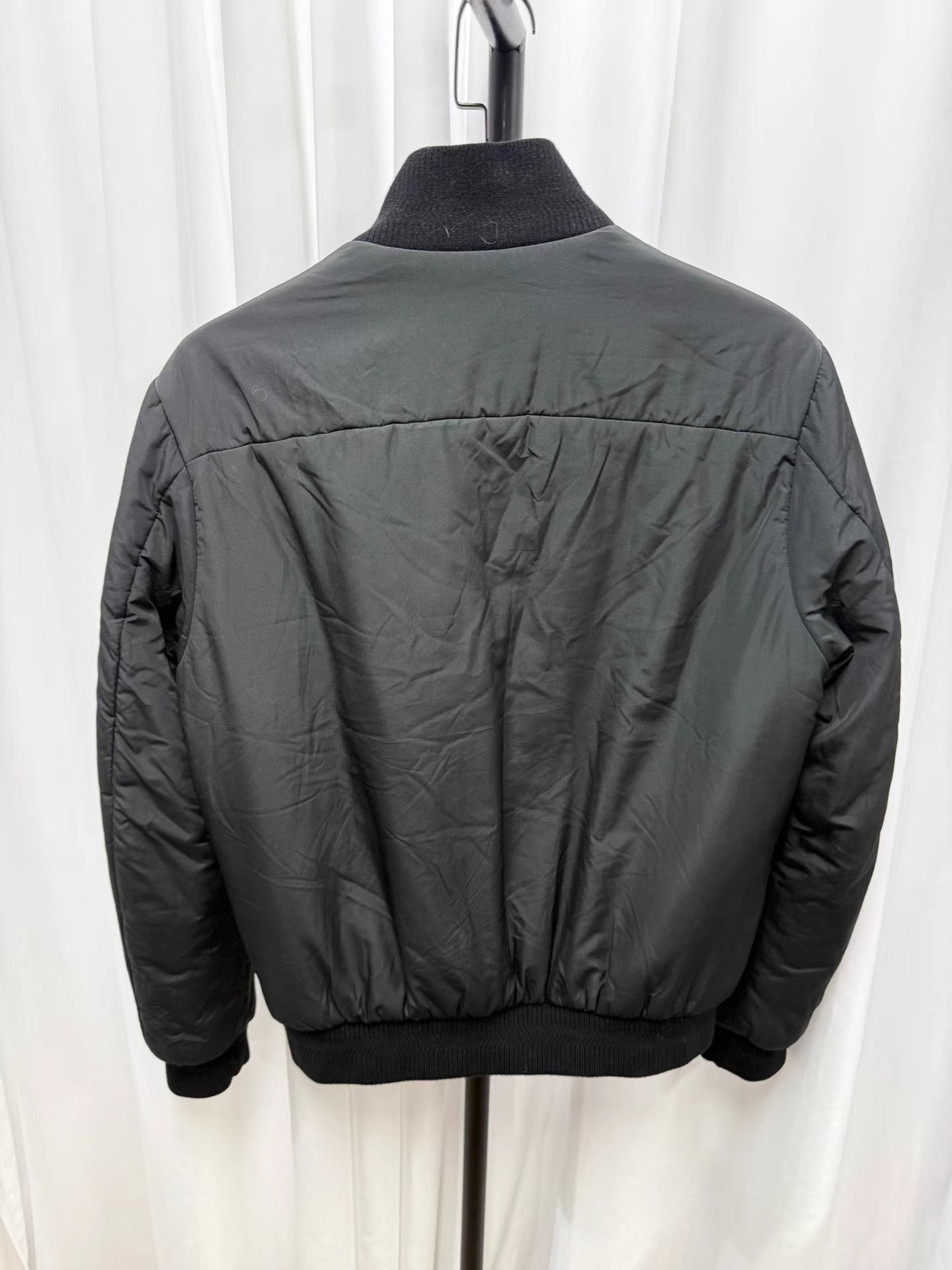 Jil Sander Black Bomber Jacket with Ribbed Collar - Size S Size US S / EU 44-46 / 1 - 6 Thumbnail